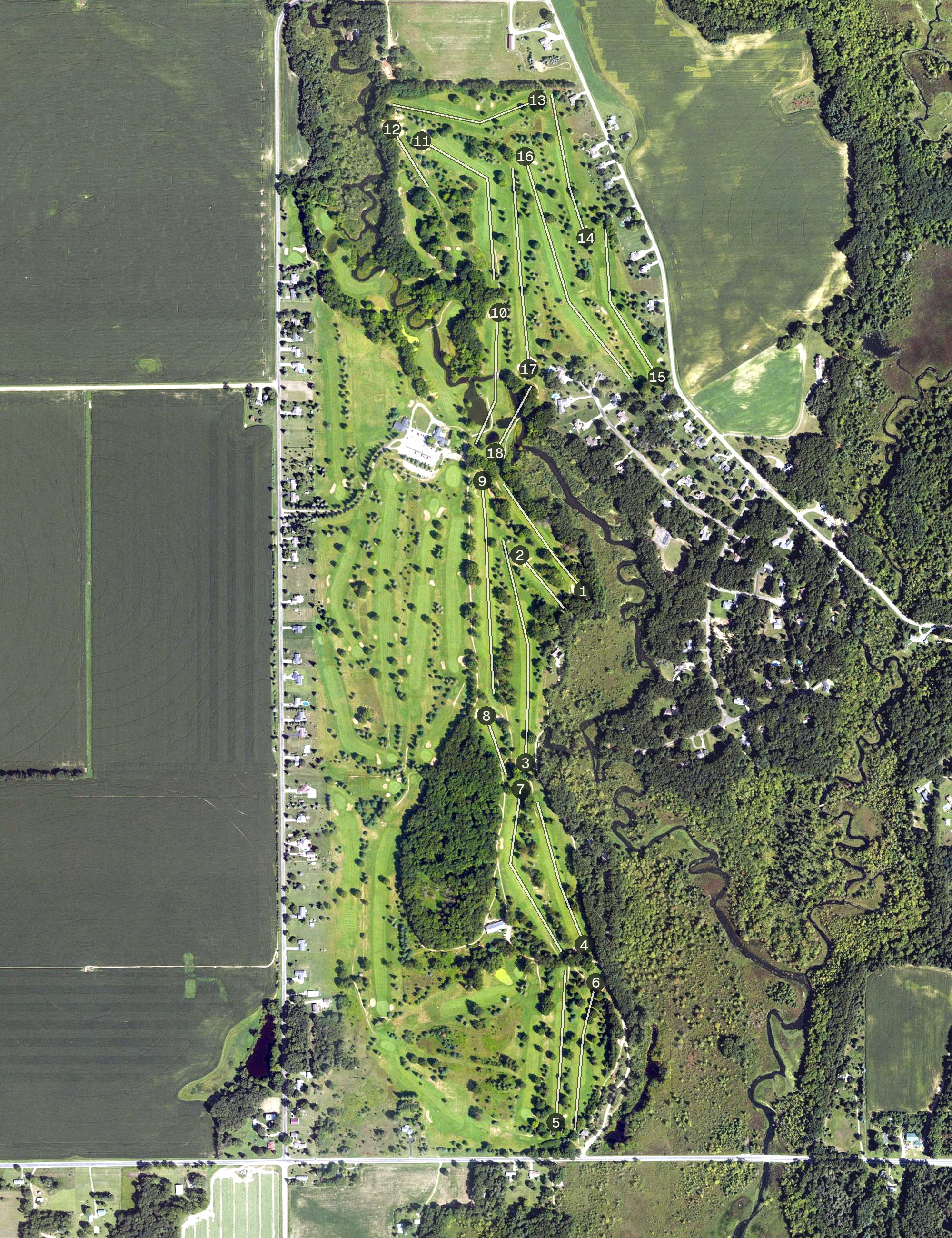 Aerial view of Pine View Golf Course, MI
