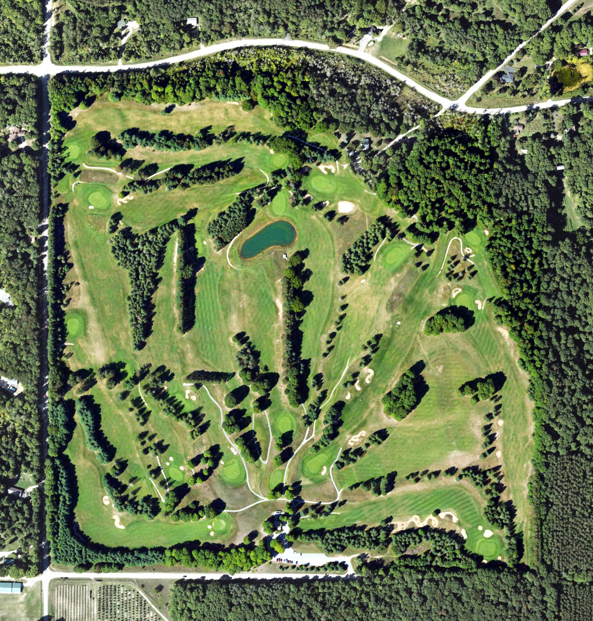 Aerial view of Pinecroft Golf Course, MI