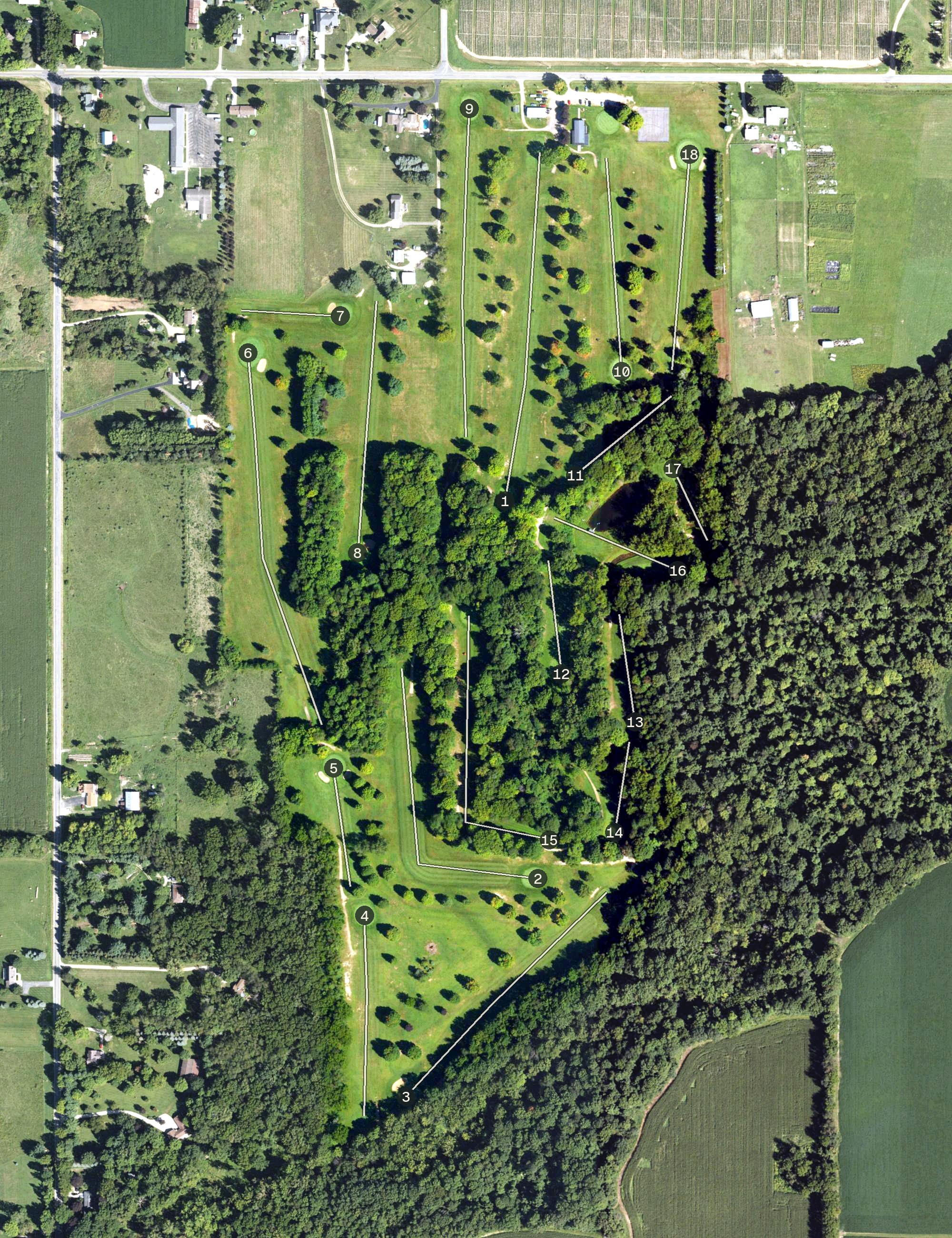 Aerial view of Pipestone Creek Golf Course, MI