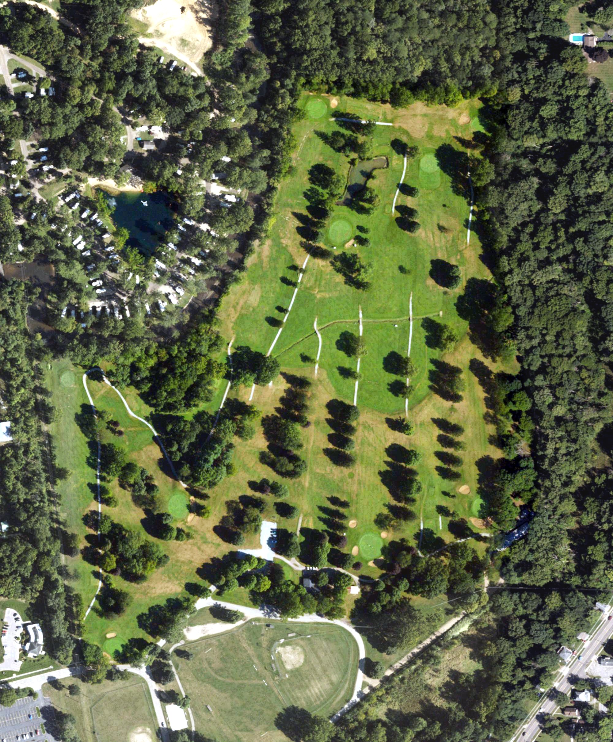 Aerial view of Plym Park Golf Course, MI