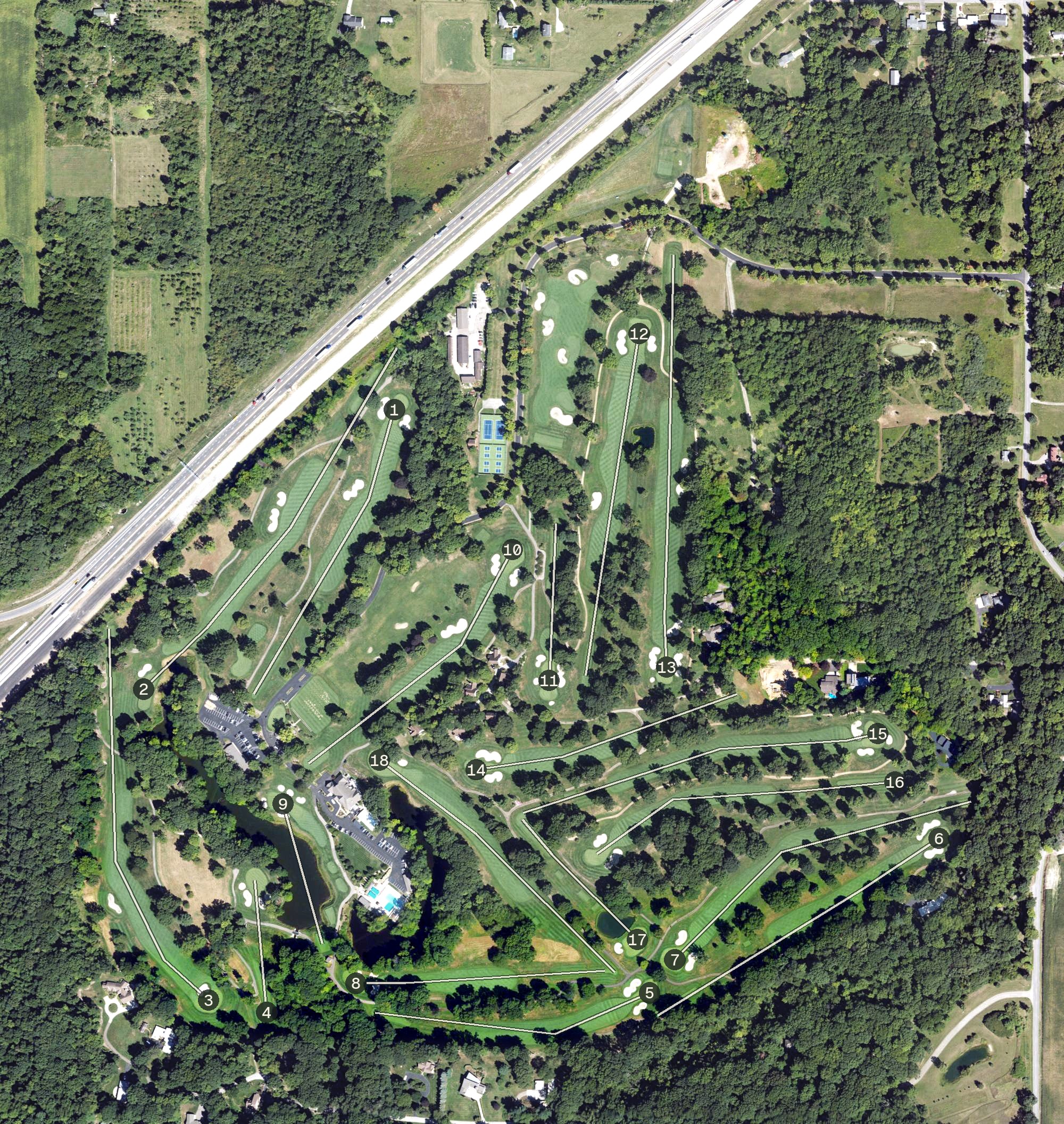 Aerial view of Point O' Woods, MI