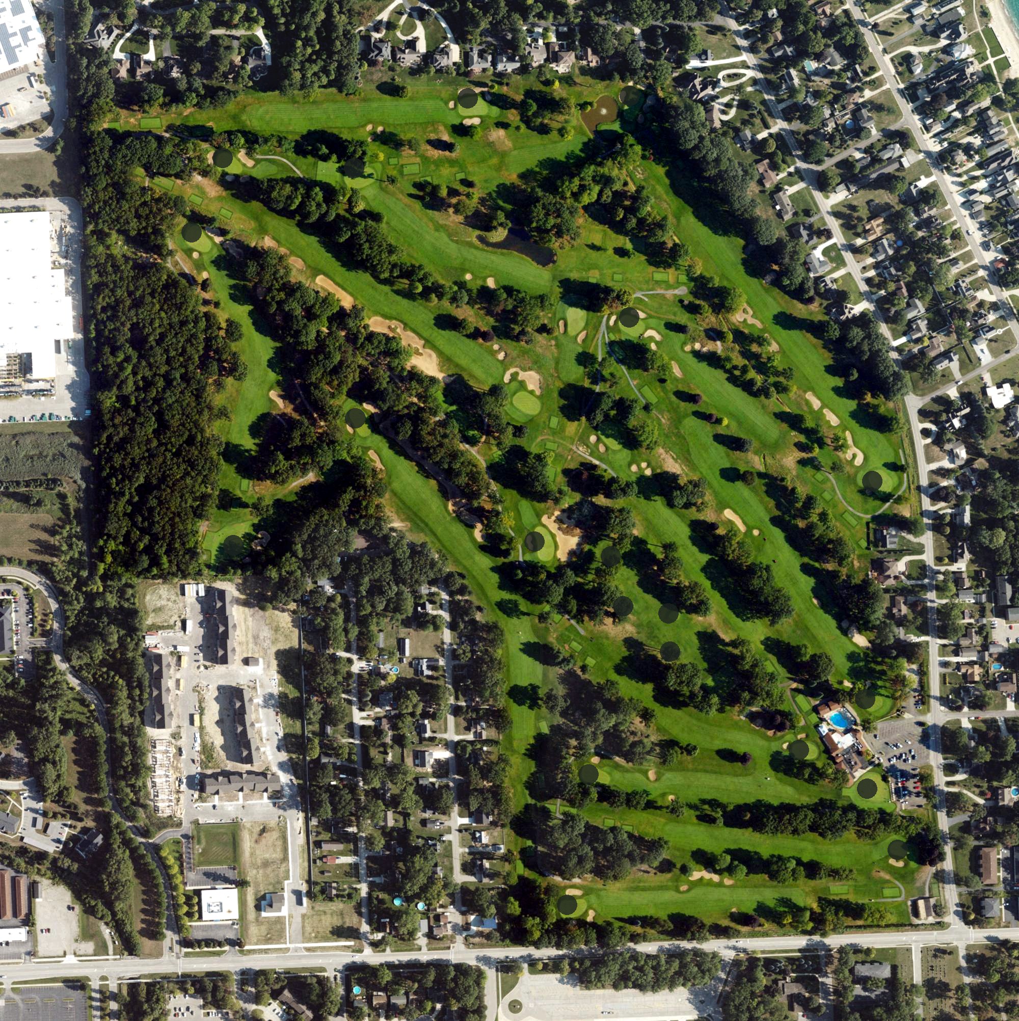 Aerial view of Port Huron Golf Club, MI