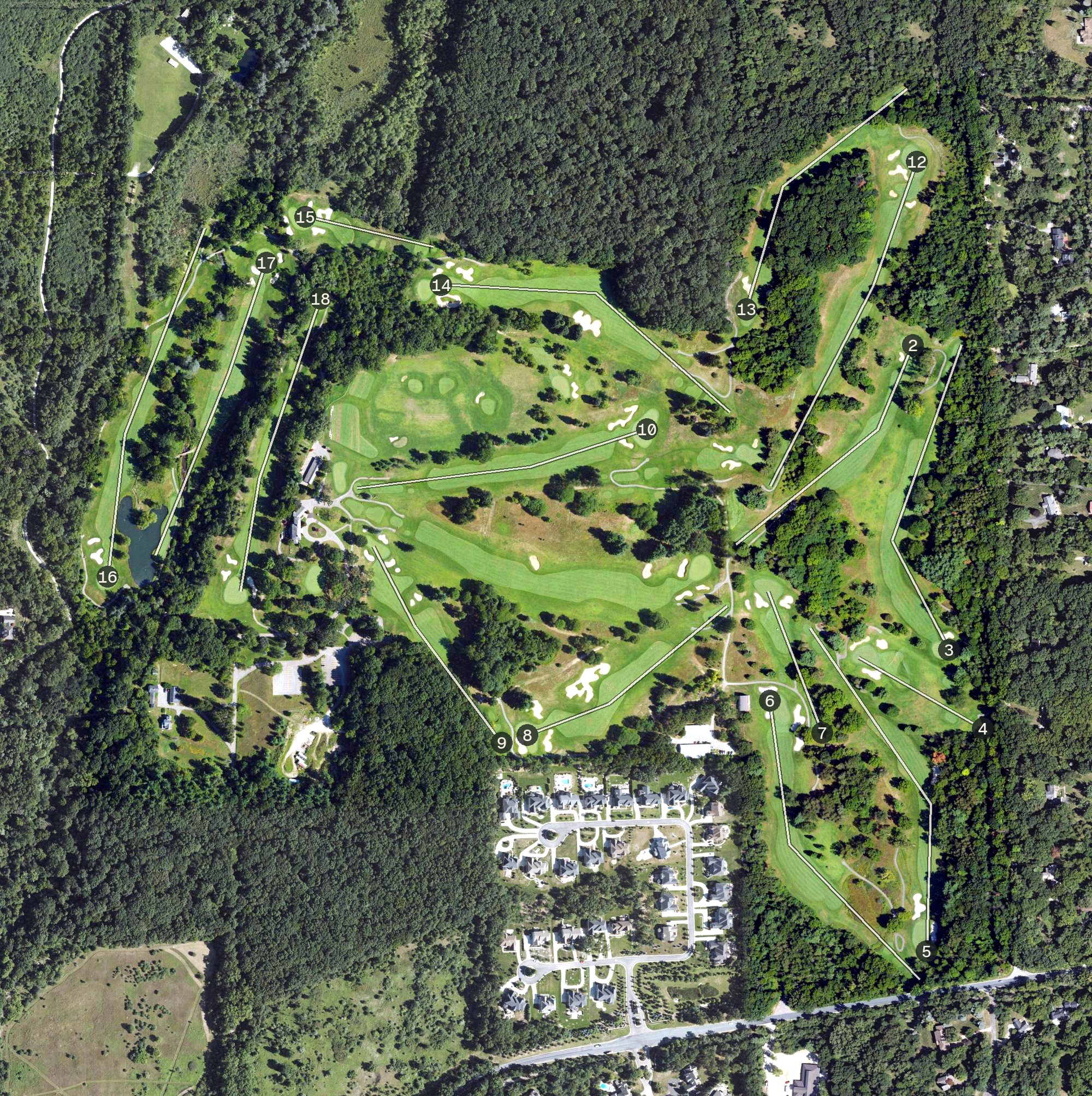 Aerial view of Radrick Farms Golf Course, MI