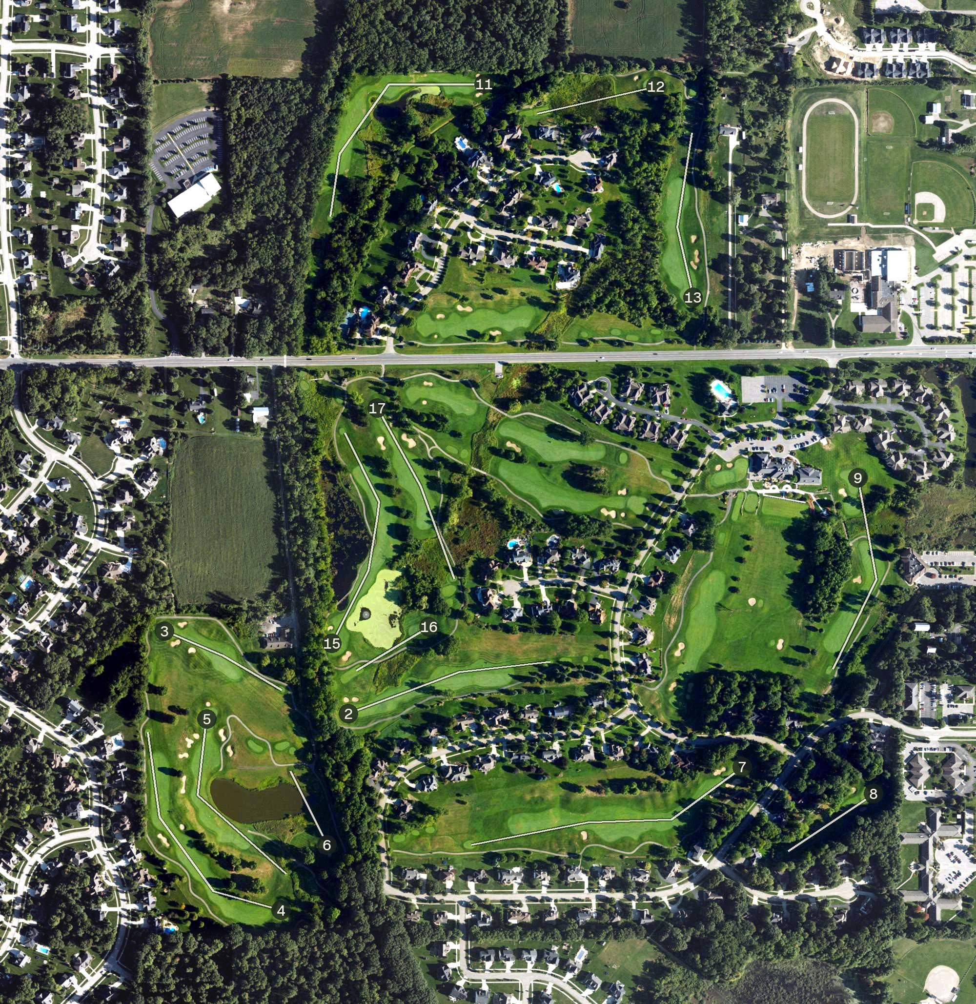 Aerial view of Railside Golf Club, MI