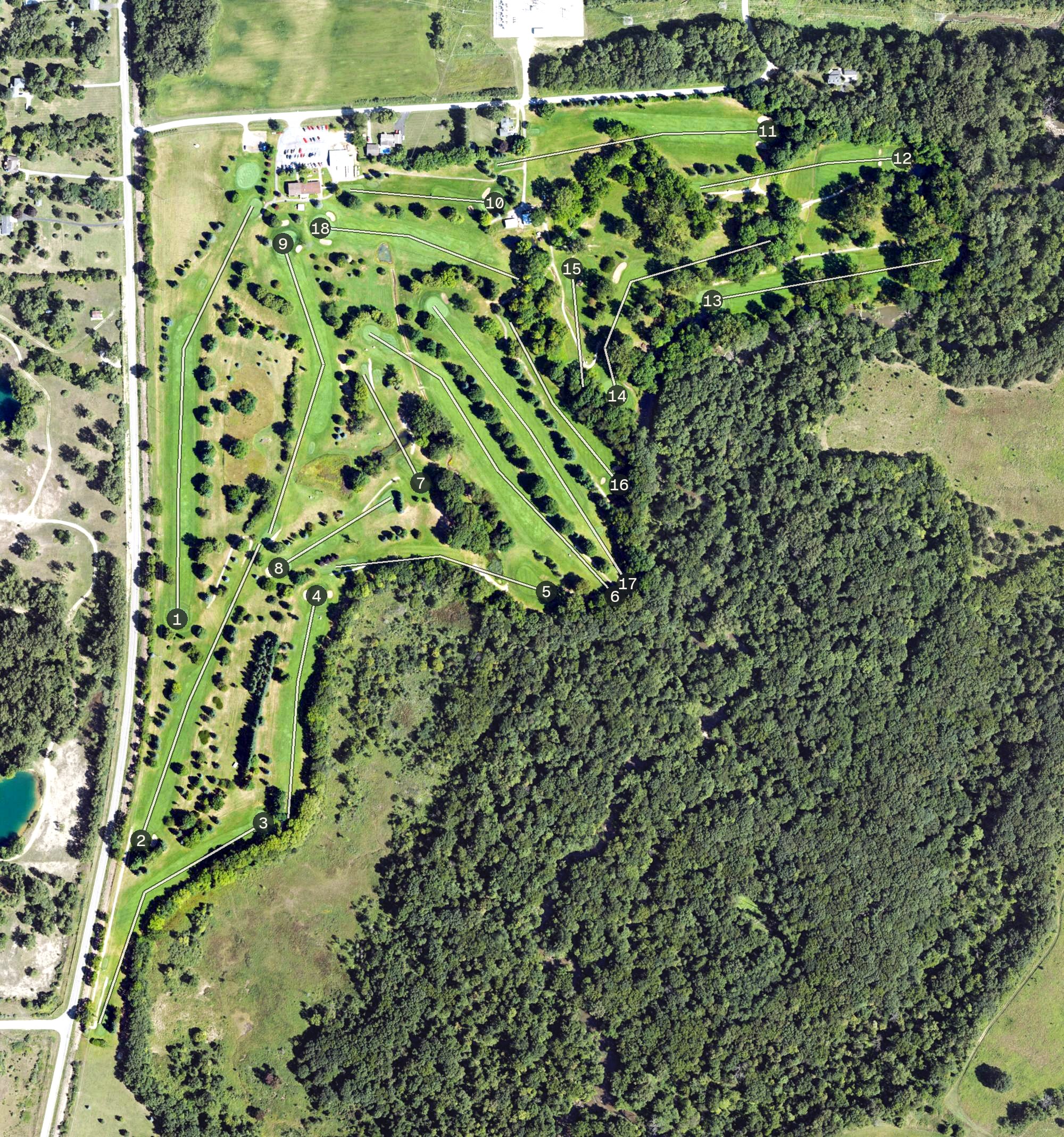 Aerial view of Raisin Valley Golf Club, MI