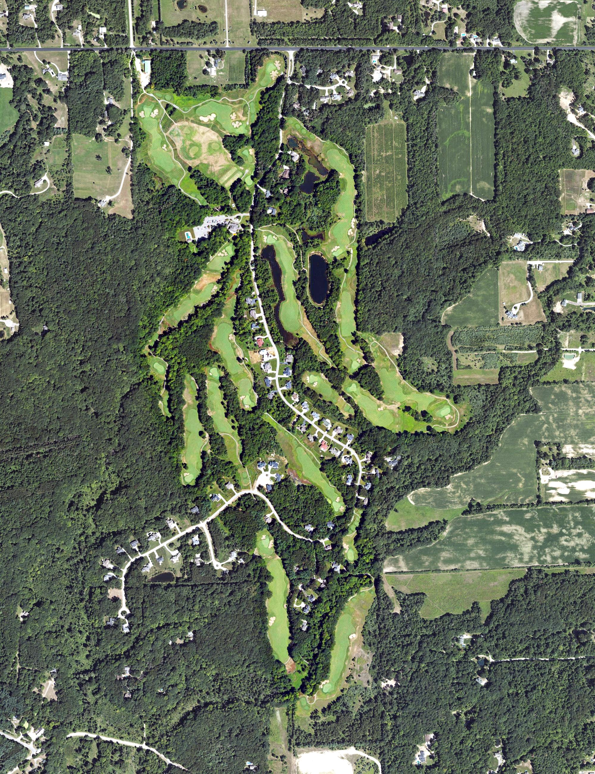 Aerial view of Ravines Golf Club, MI