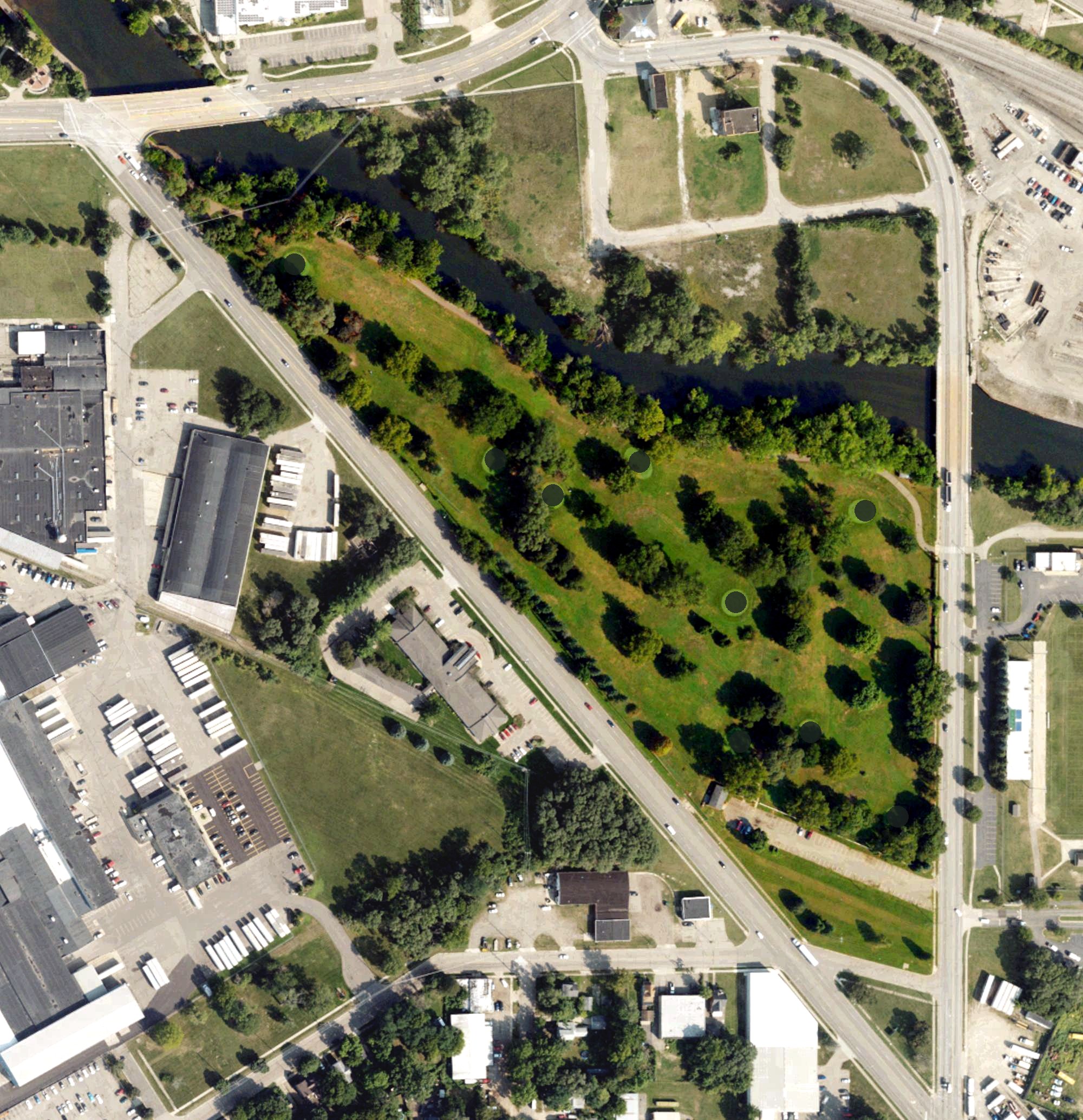 Aerial view of Red Arrow Golf Course, MI