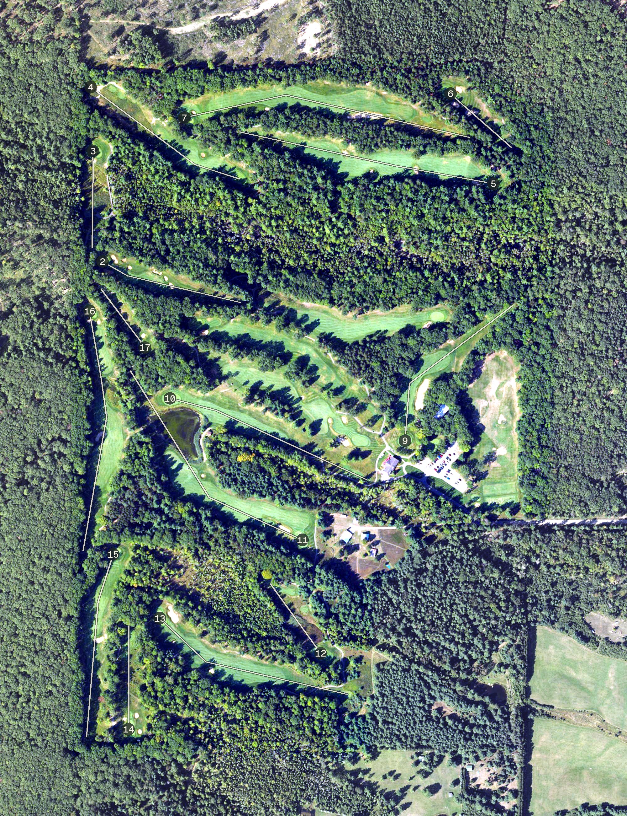 Aerial view of Red Hawk Golf Club, MI