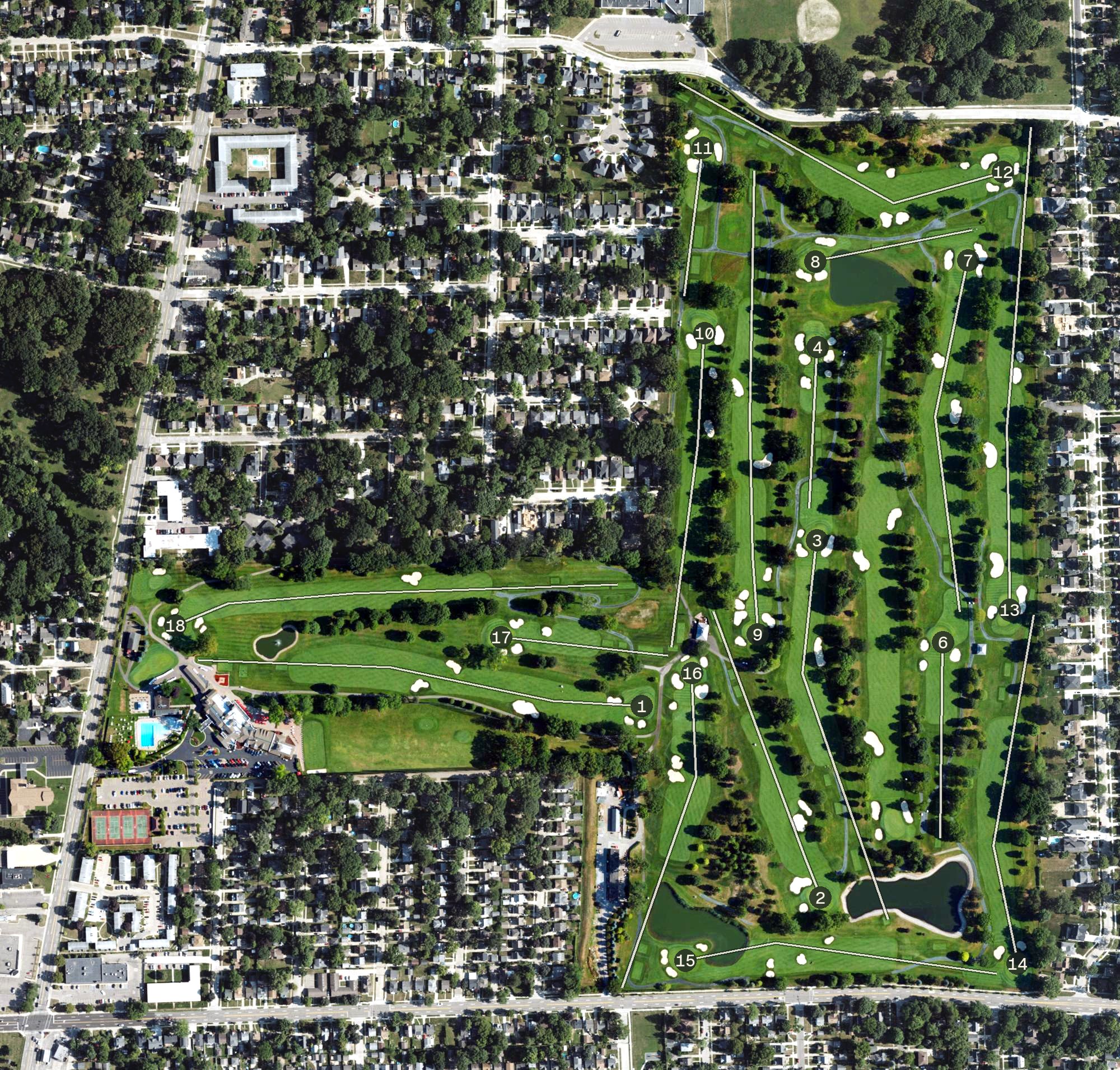 Aerial view of Red Run Golf Club, MI