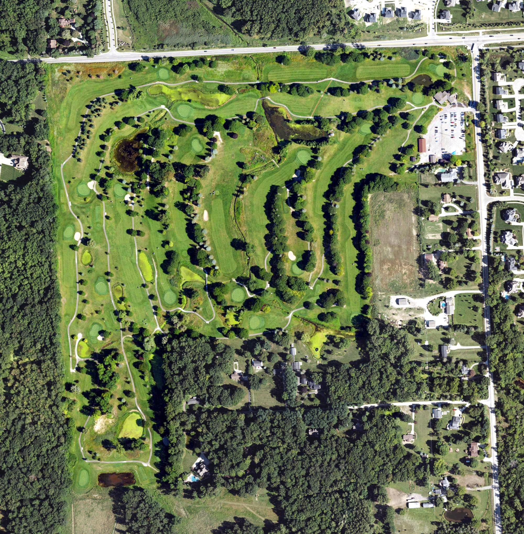 Aerial view of River Bank Golf Course, MI