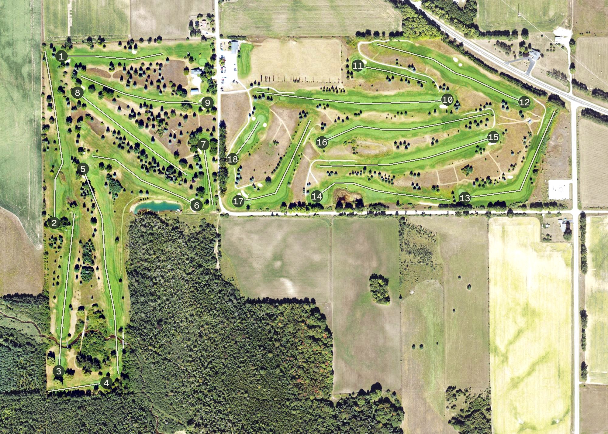 Aerial view of Rogers City Country Club, MI