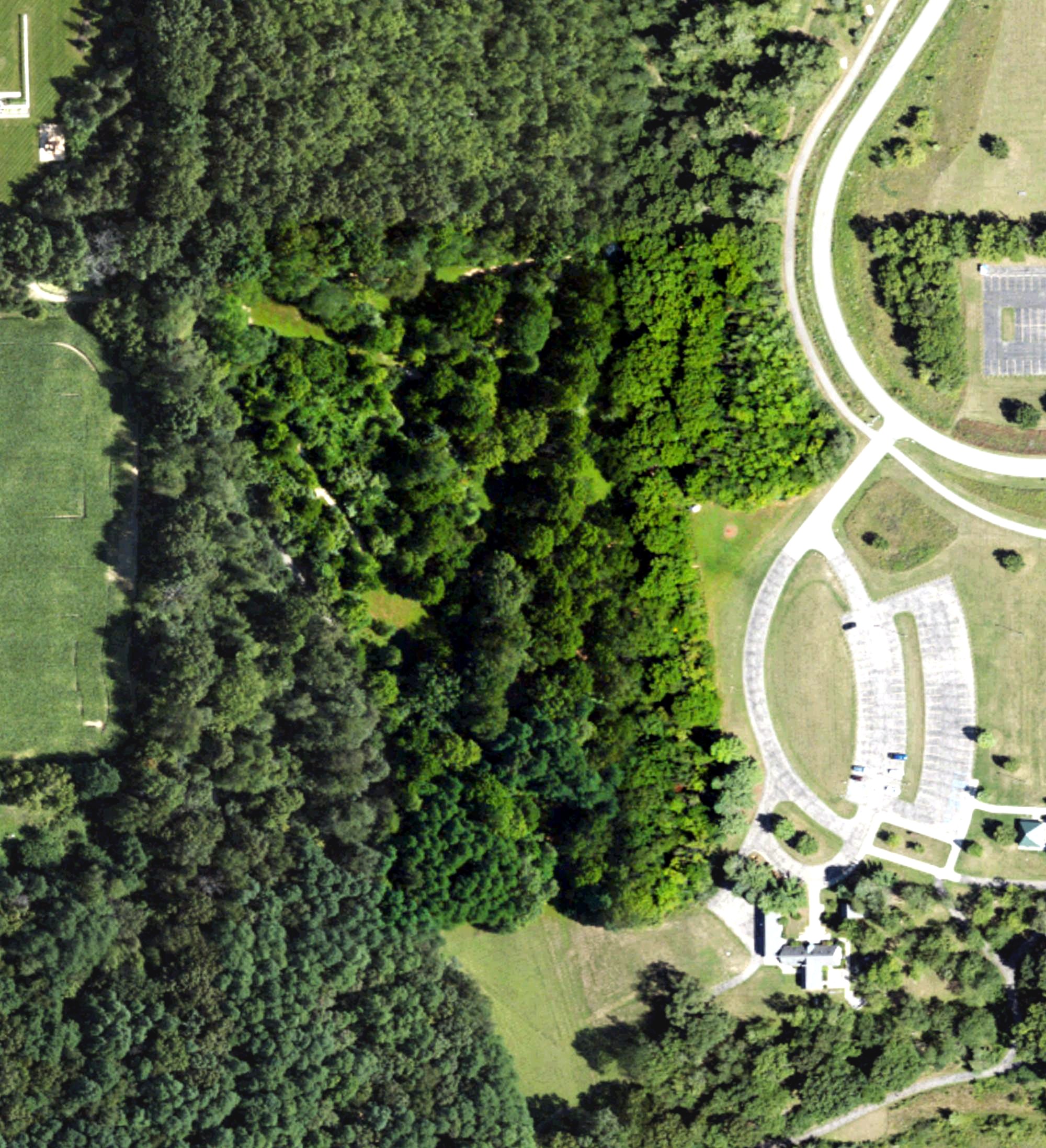 Aerial view of Rolling Hills County Park Disc Golf, MI
