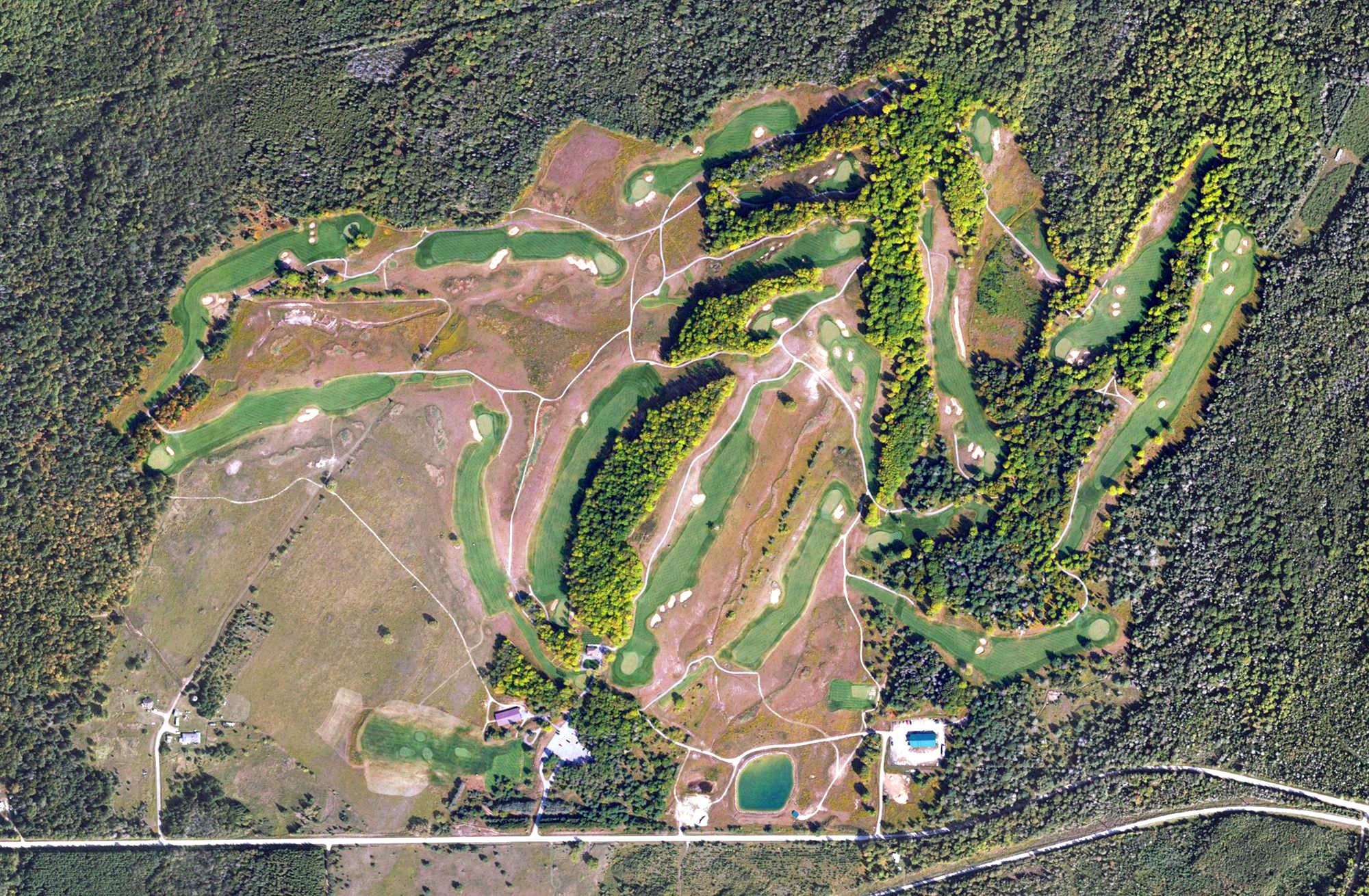 Aerial view of Sage Run Golf Course, MI