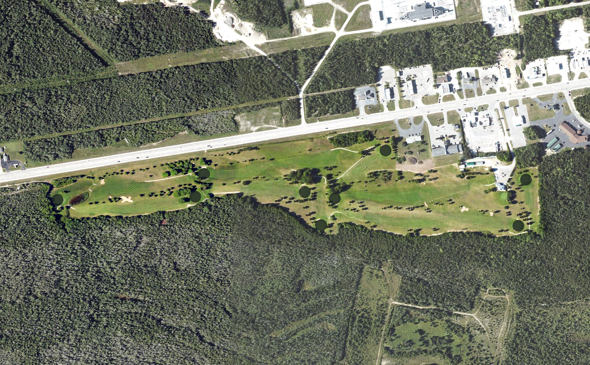 Aerial view of Saint Ignace Golf & Country Club, MI
