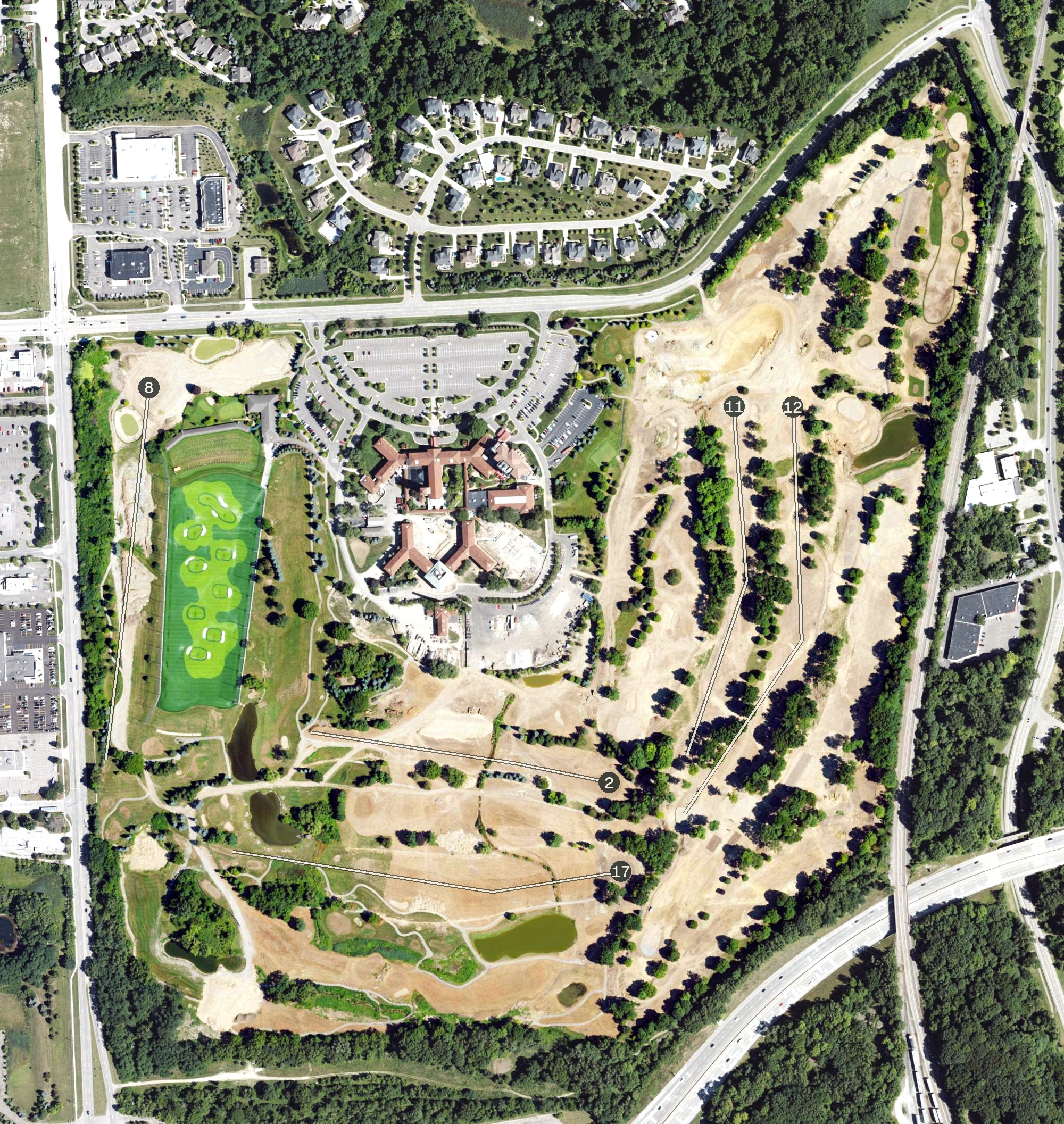 Aerial view of Saint John's Resort Golf Course, MI