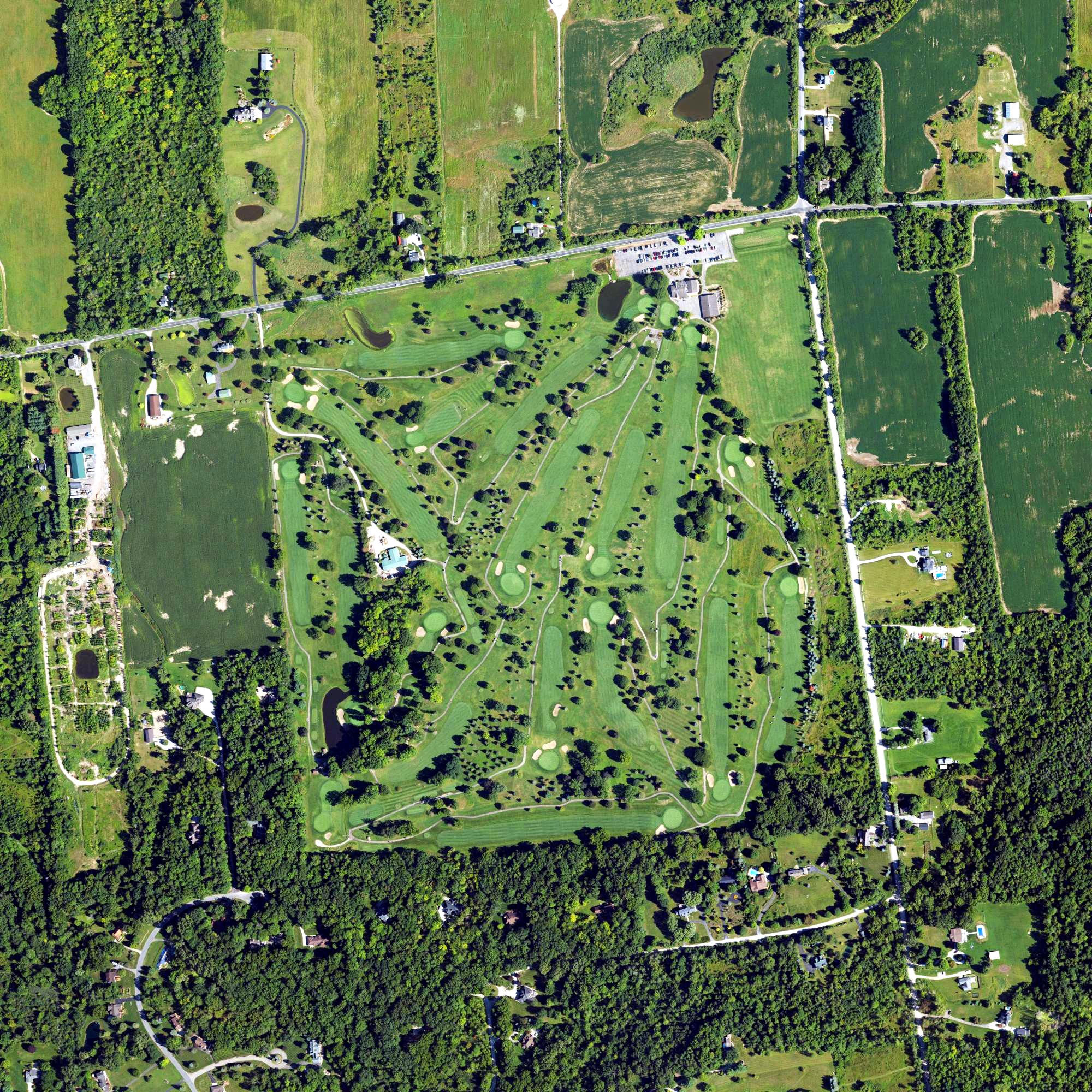 Aerial view of Salem Hills Golf Club, MI