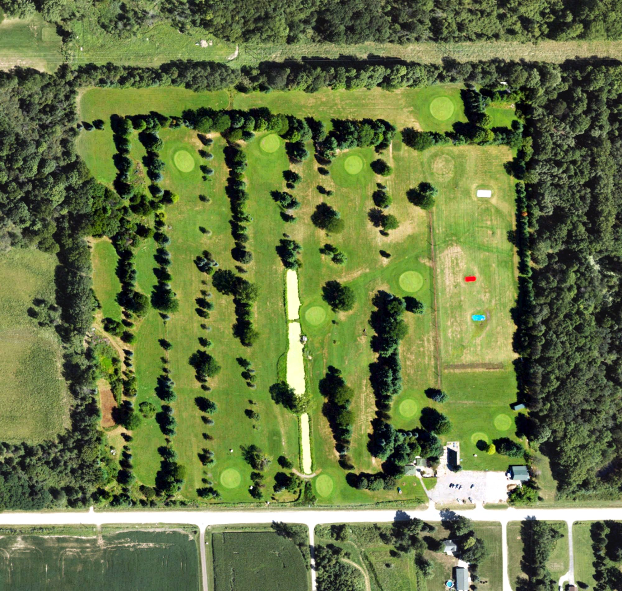 Aerial view of Sand Creek Golf Club, MI