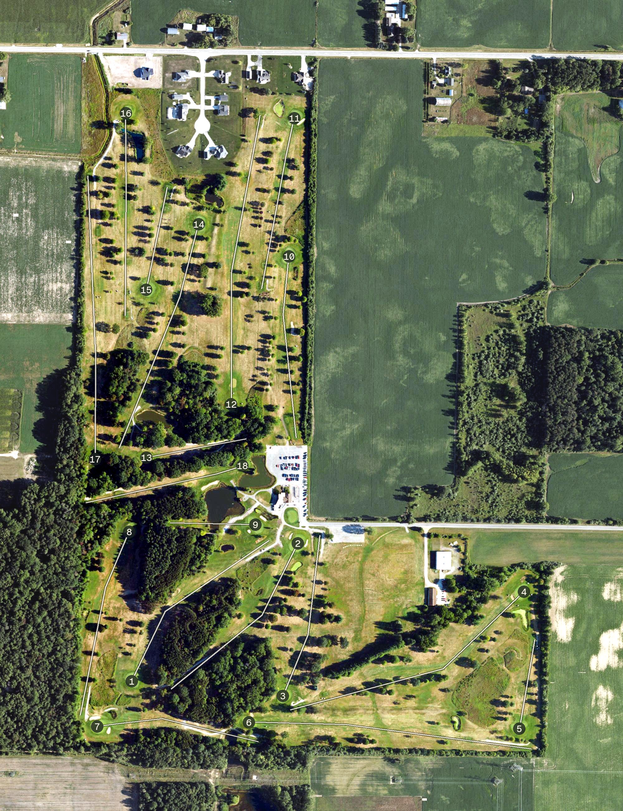 Aerial view of Sandy Ridge Golf Course, MI