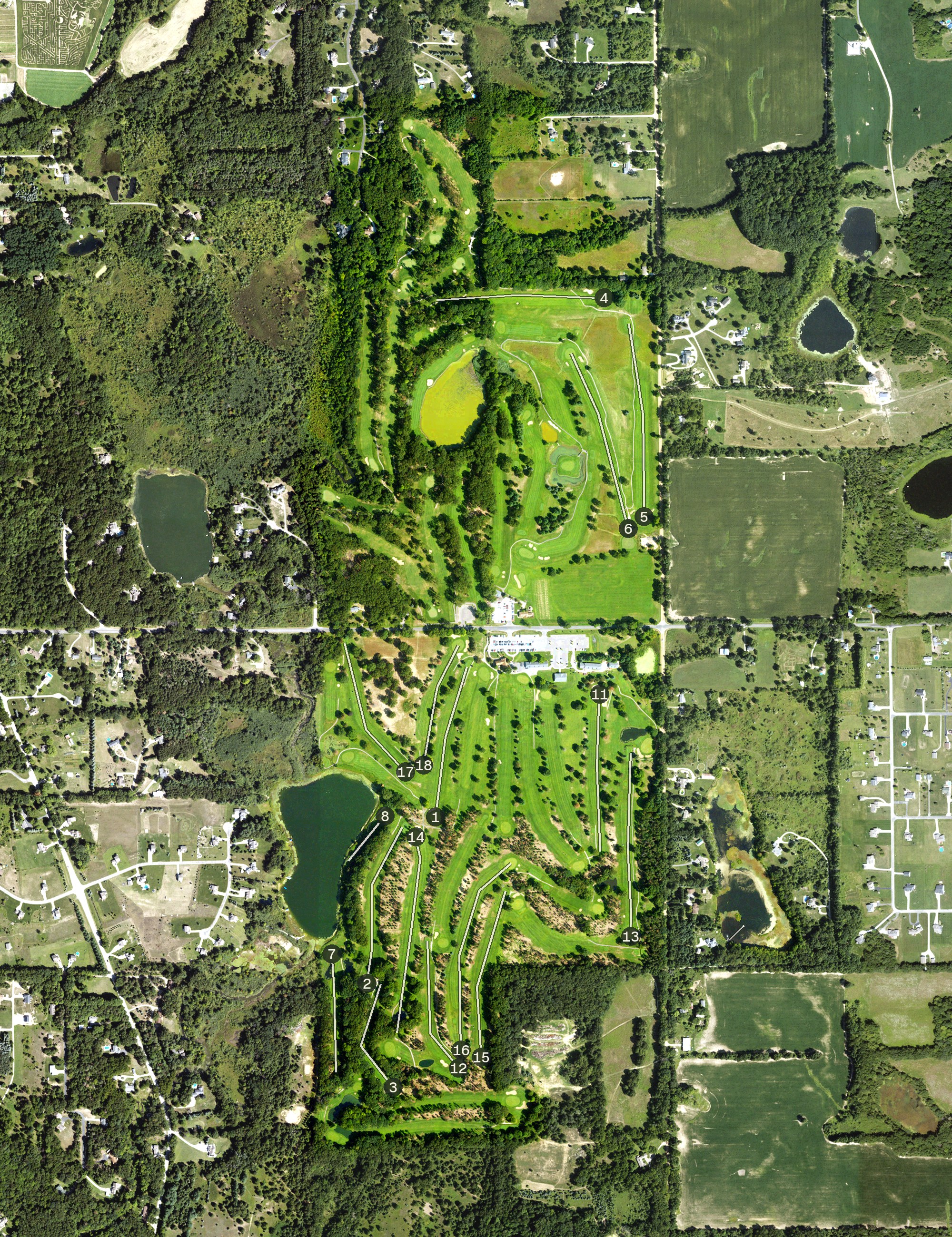 Aerial view of Saskatoon Golf Club, MI
