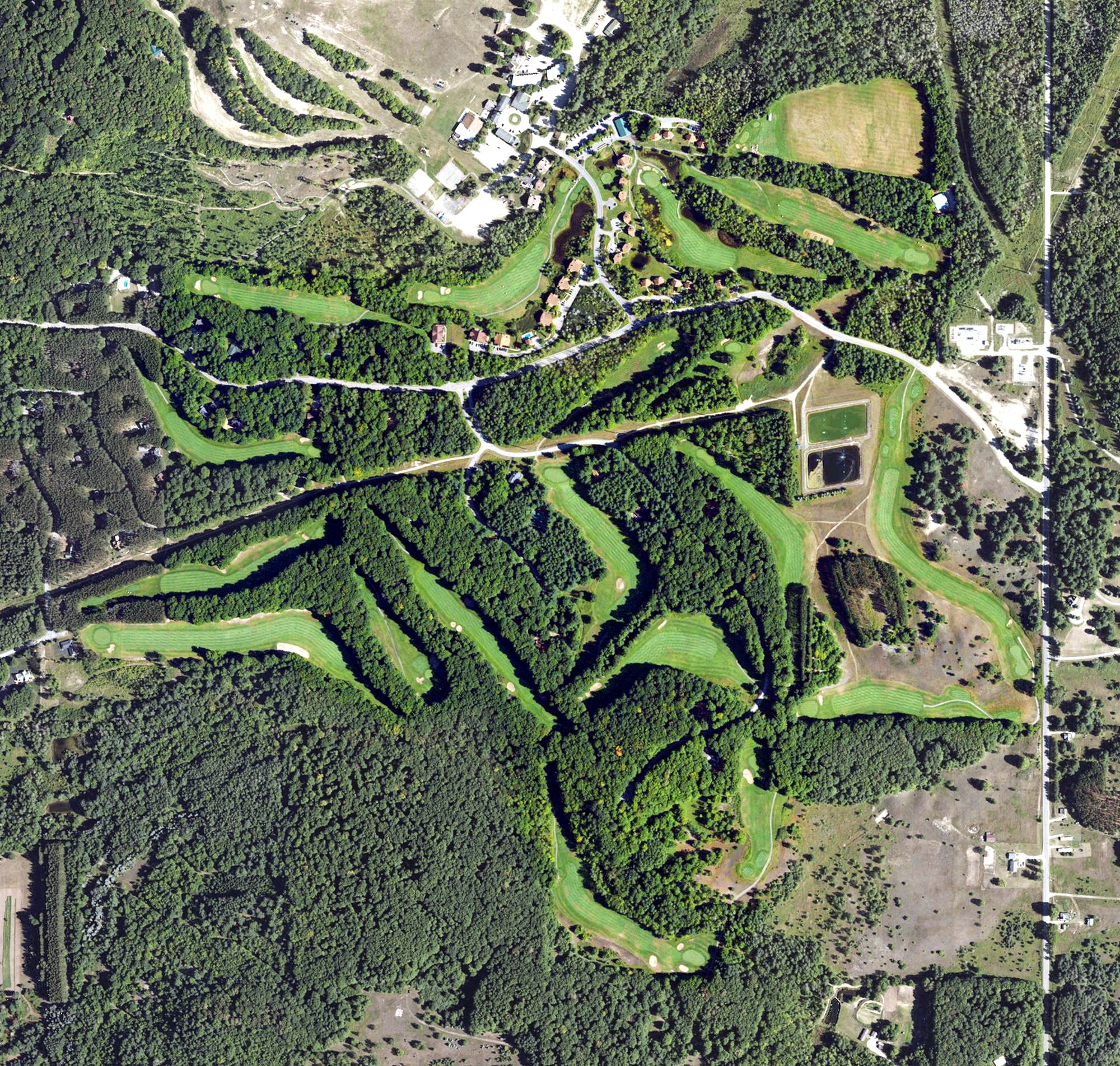 Aerial view of Schuss Mountain Golf Course, MI