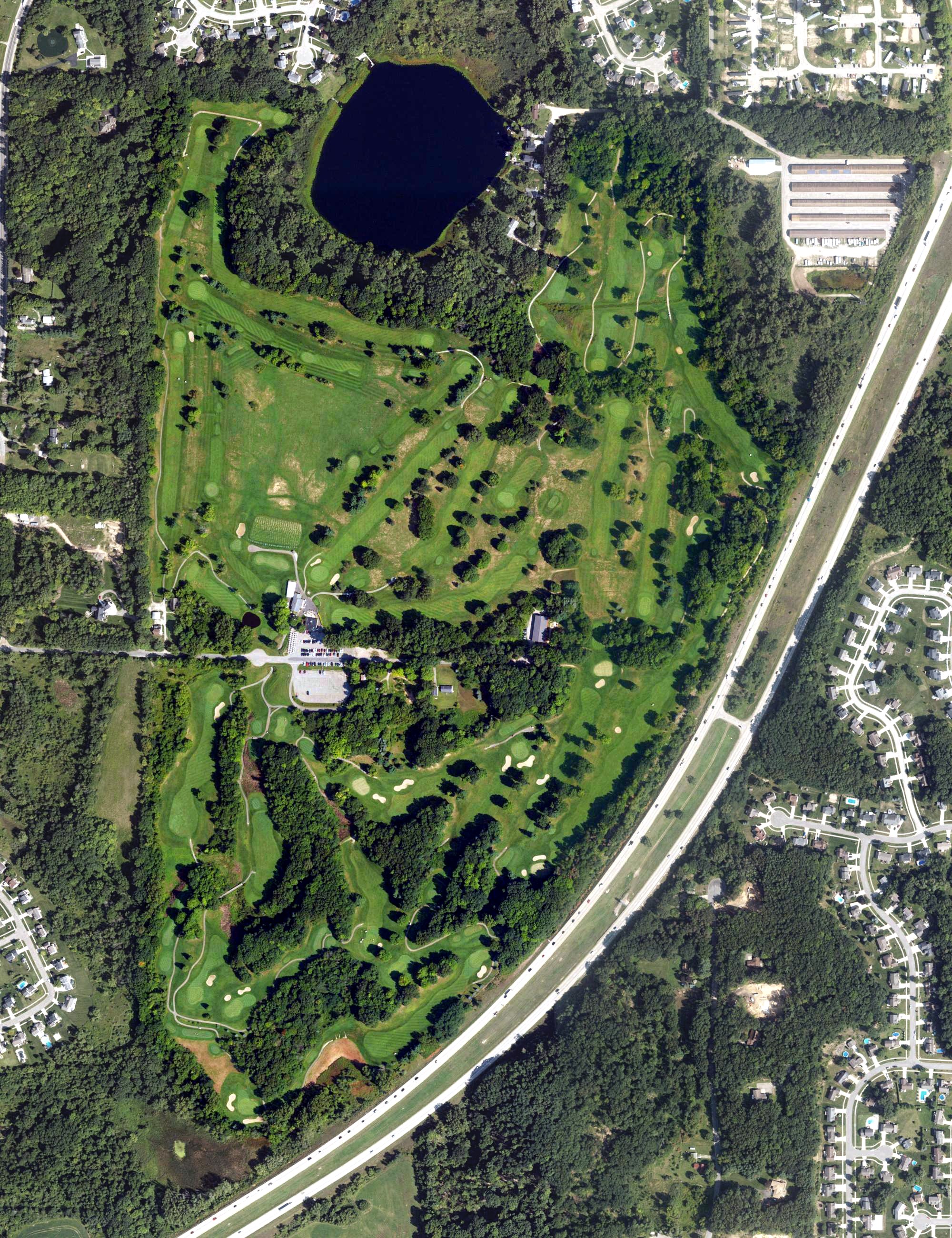 Aerial view of Scott Lake Country Club, MI