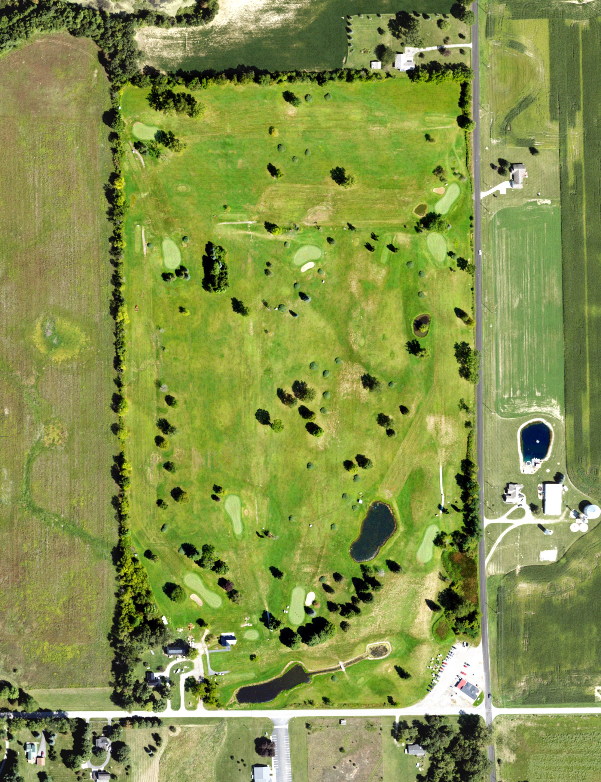 Aerial view of Shaffer's Evergreen Golf Course, MI