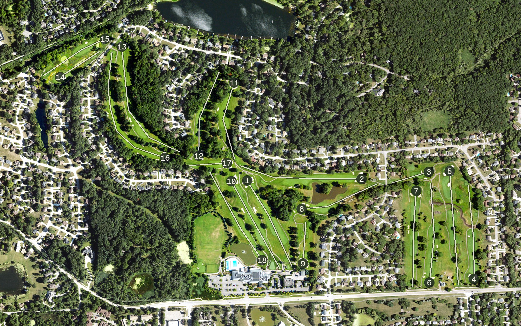 Aerial view of Shenandoah Country Club, MI