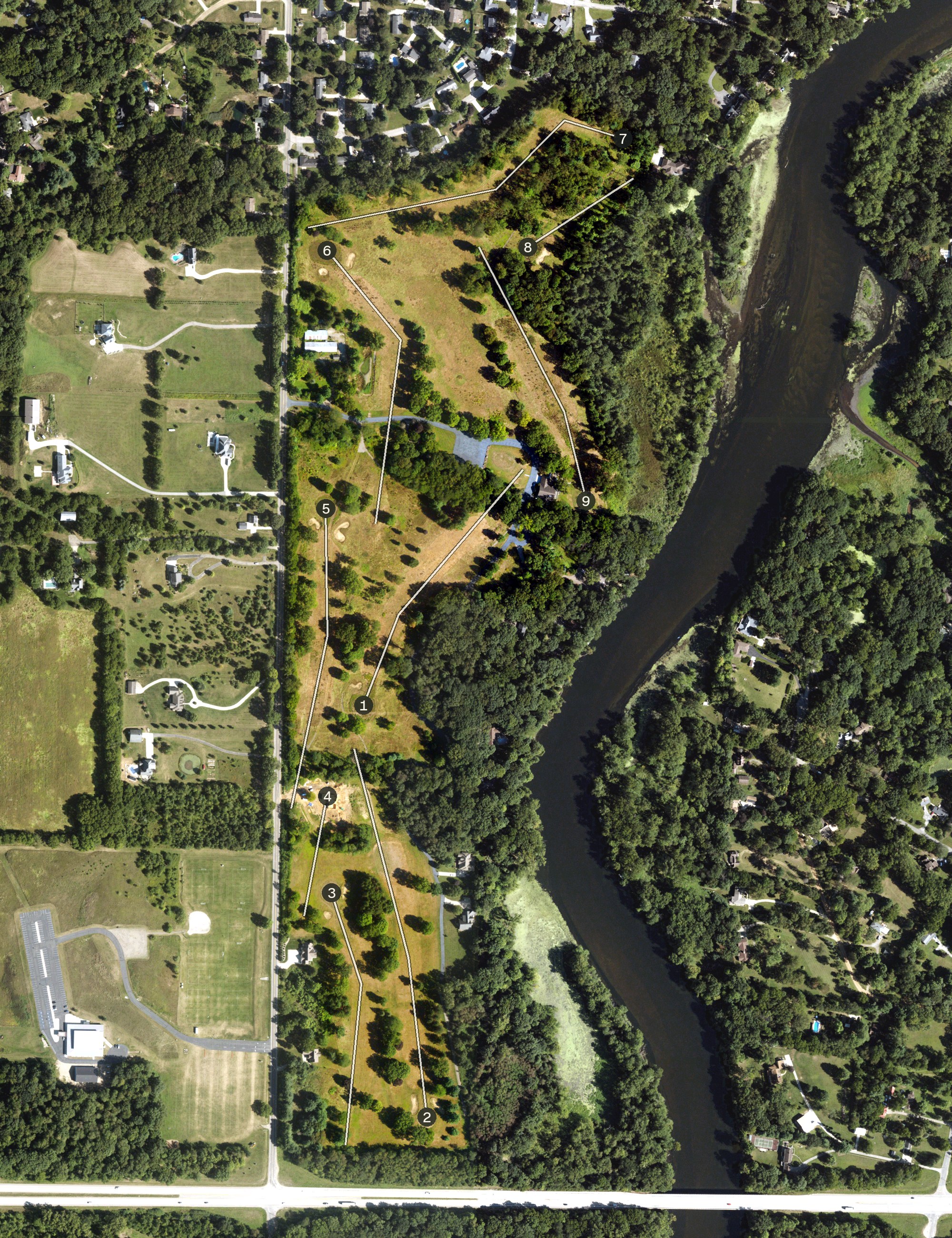 Aerial view of Signal Point Country Club, MI
