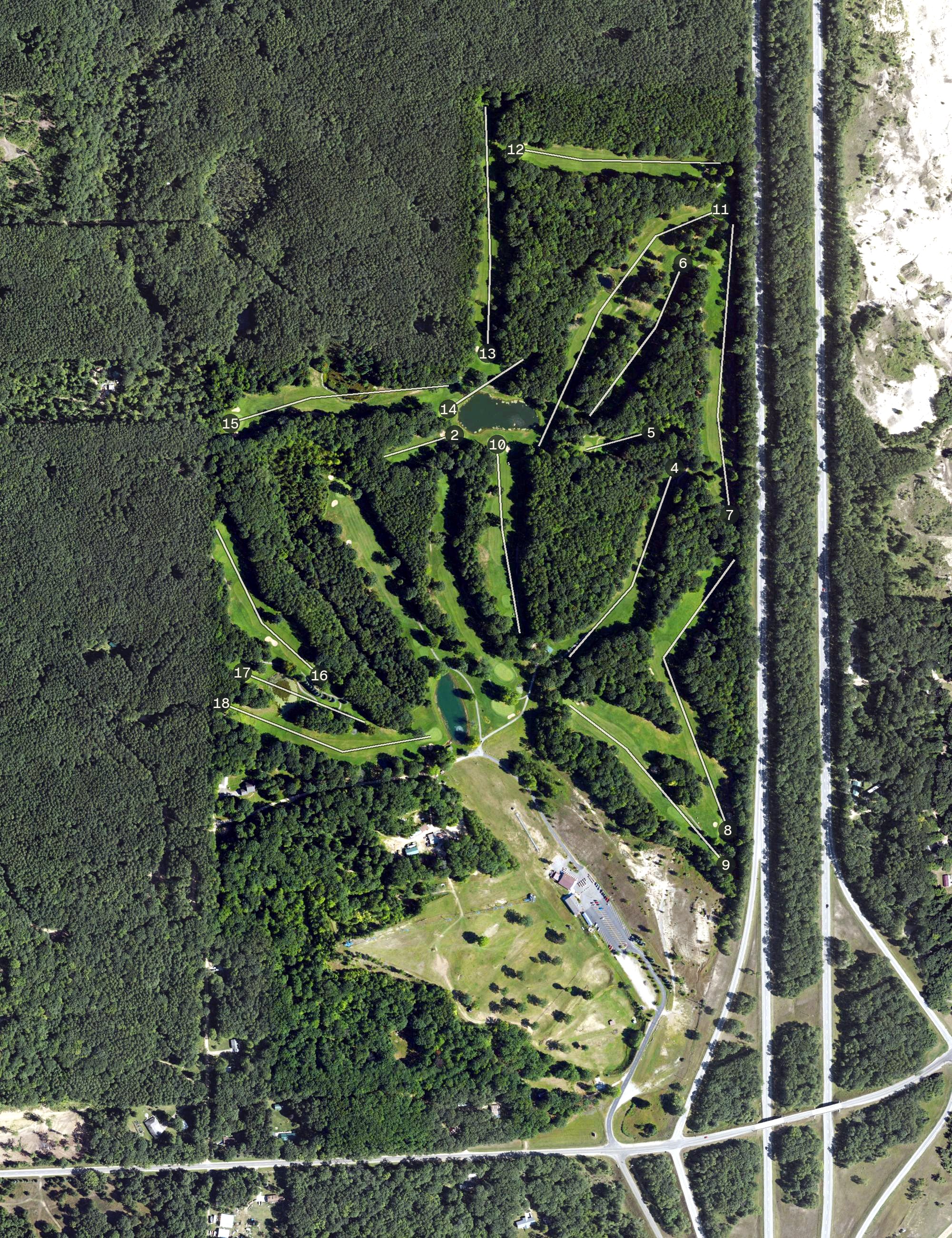 Aerial view of Snow Snake Golf Course, MI