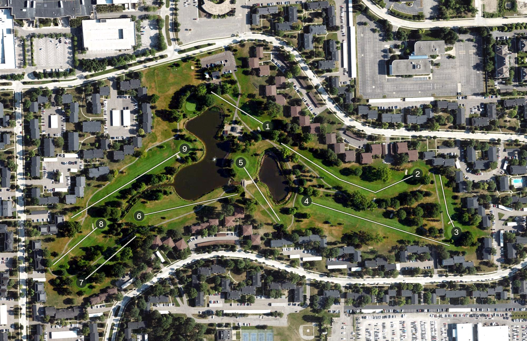 Aerial view of Somerset Golf Course, MI