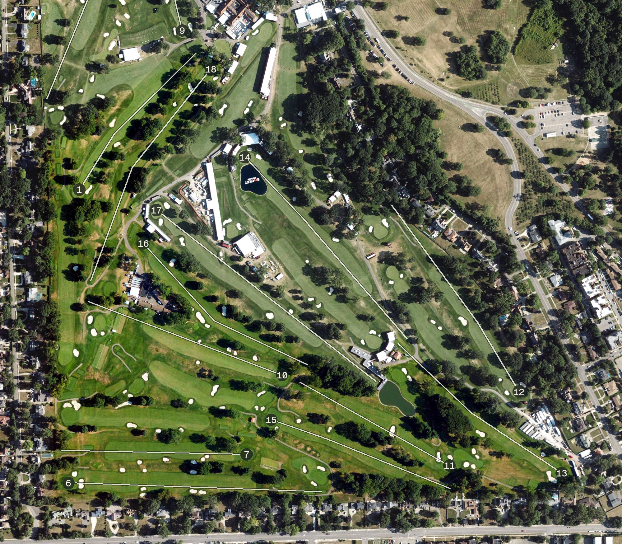 Aerial view of South Course, MI