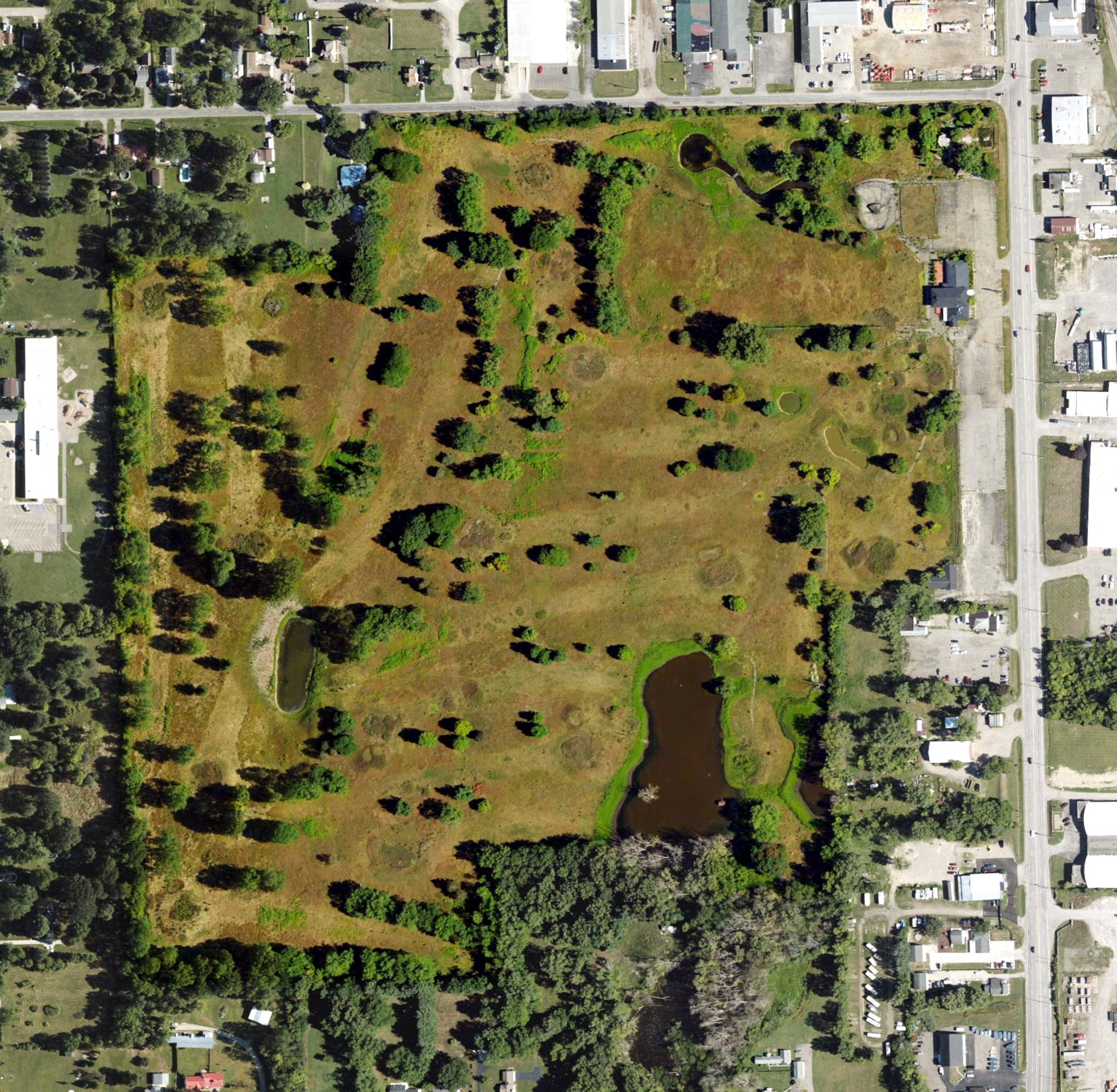 Aerial view of Southmoor Golf Course (former), MI
