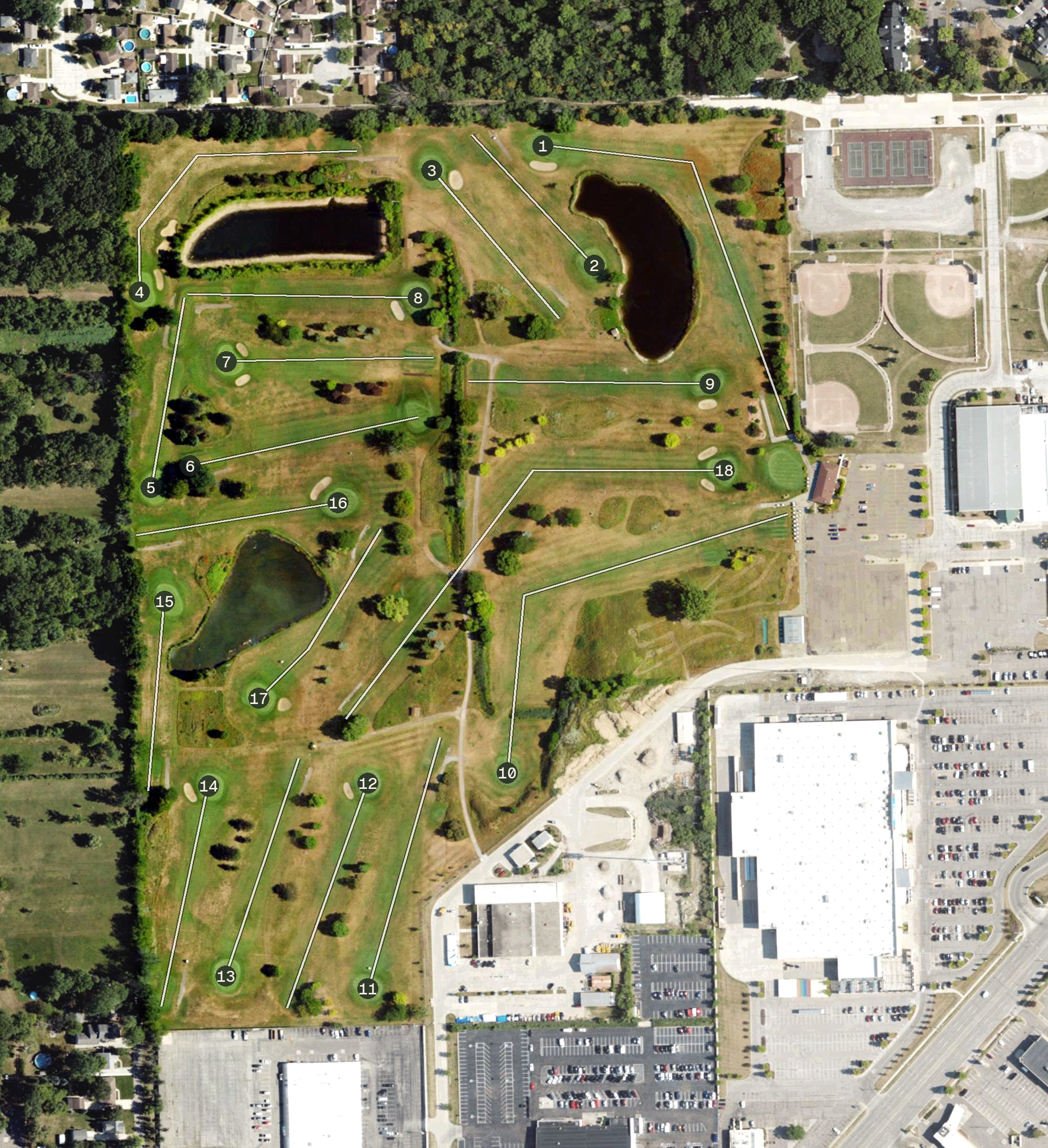 Aerial view of Southwinds Golf Course, MI