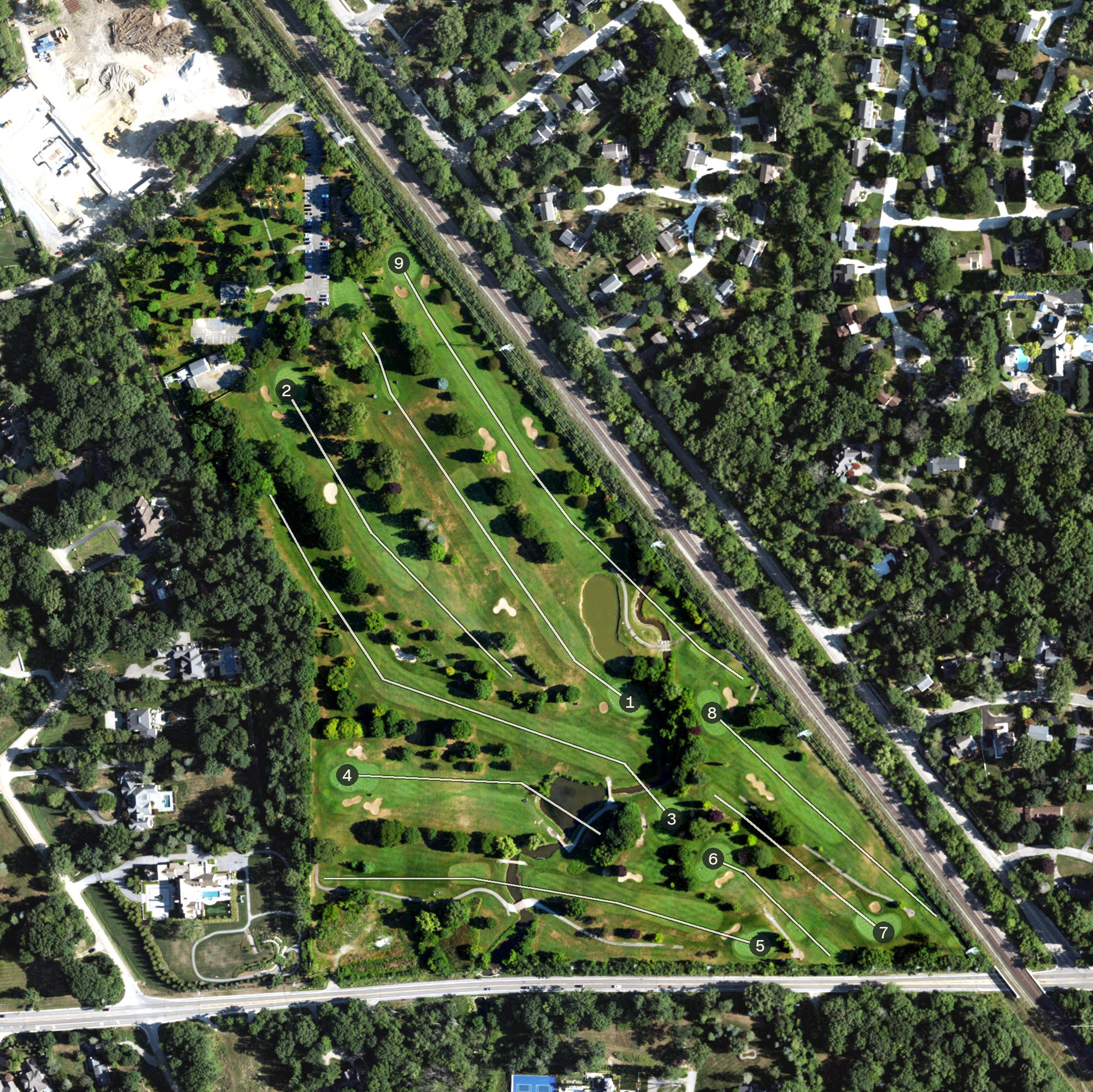 Aerial view of Springdale Park and Golf Course, MI