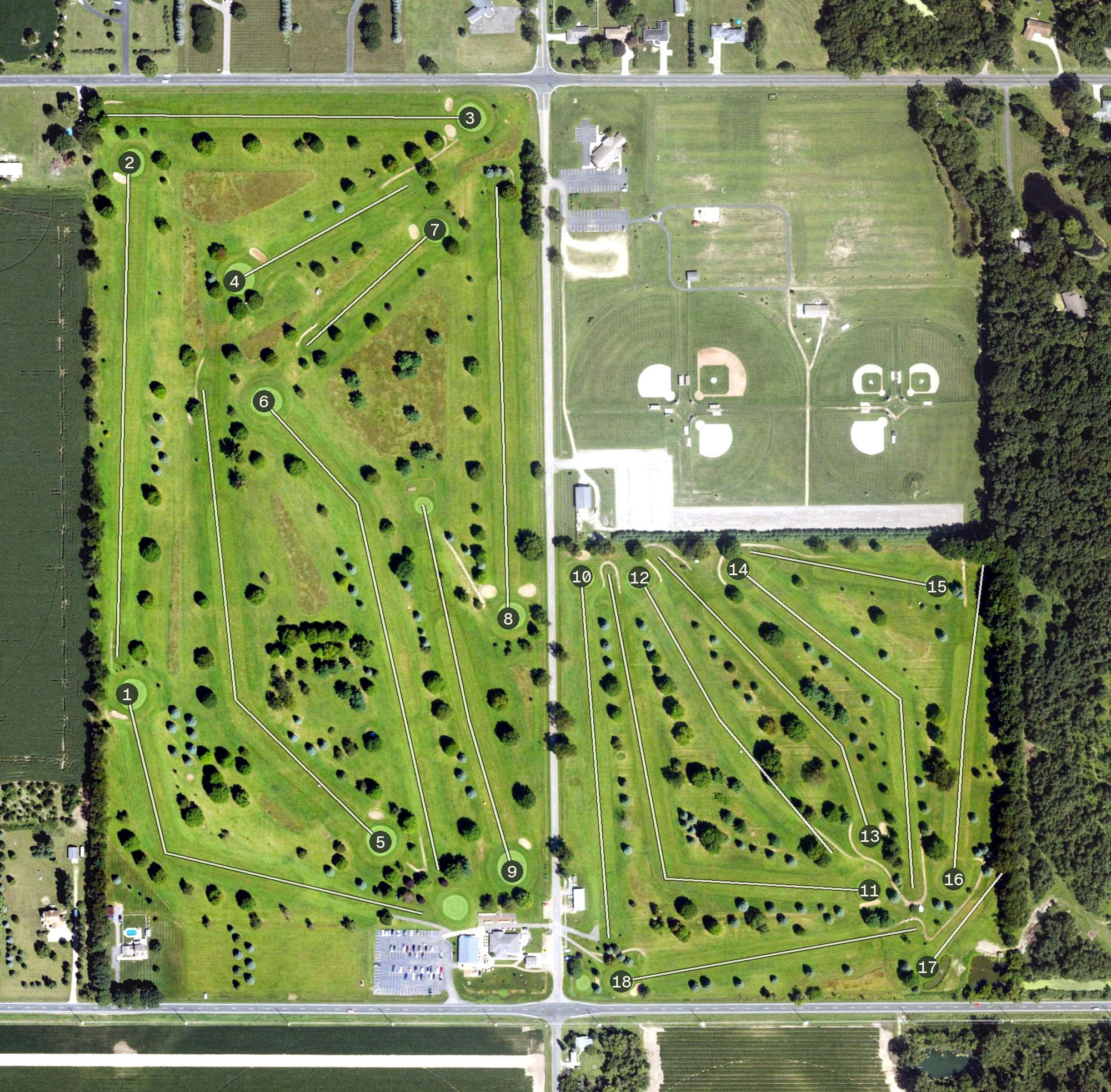 Aerial view of States Golf Club, MI