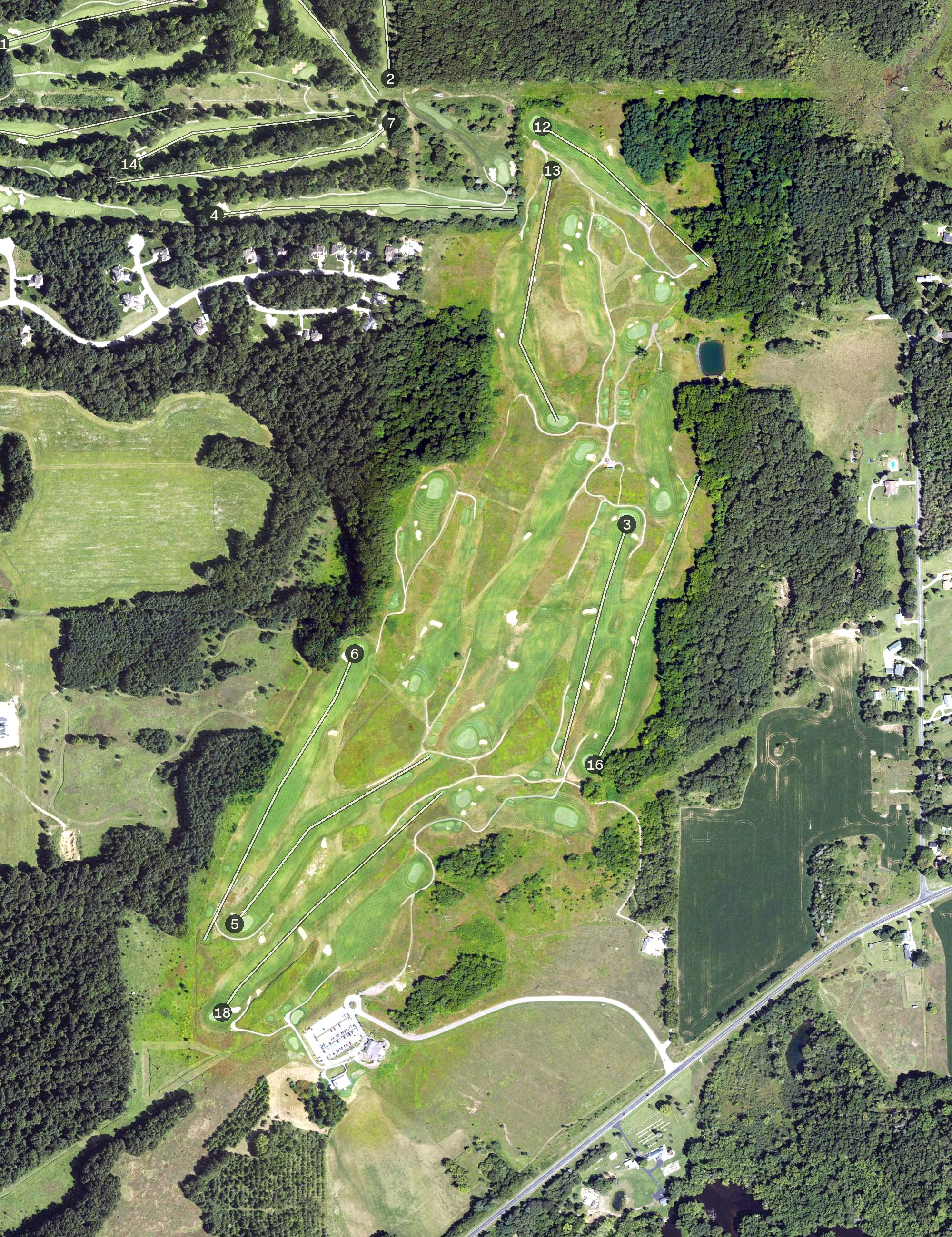 Aerial view of Stoatin Brae Golf Club, MI
