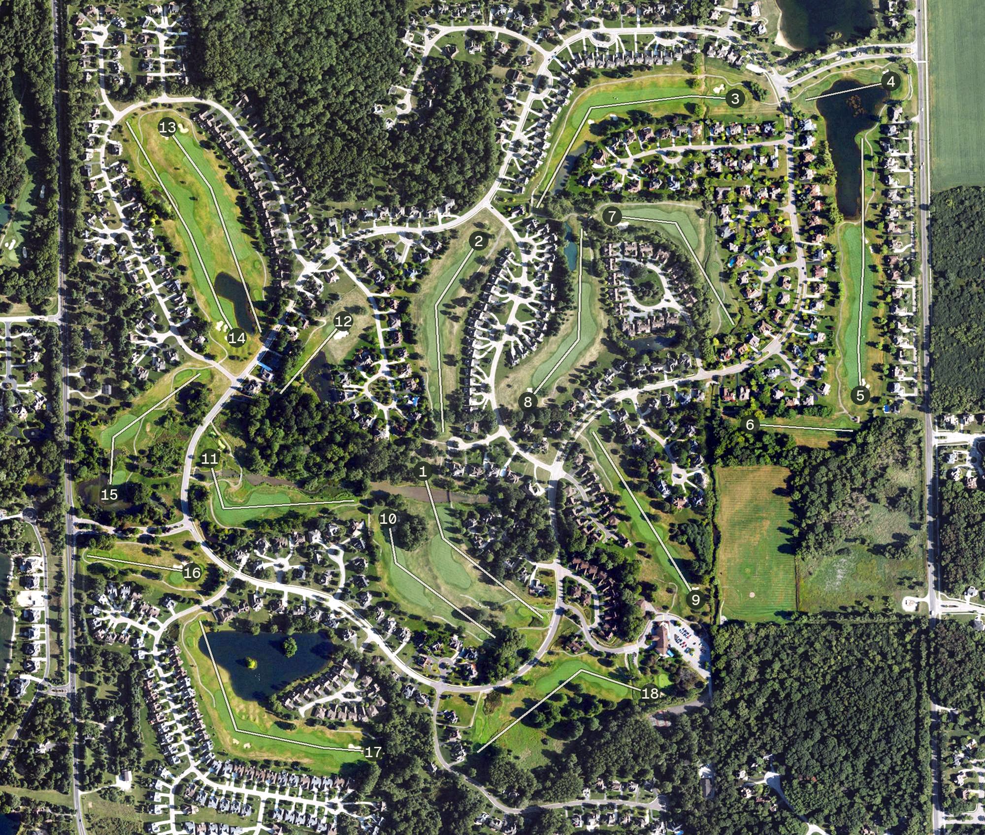 Aerial view of Stonebridge Golf Club, MI