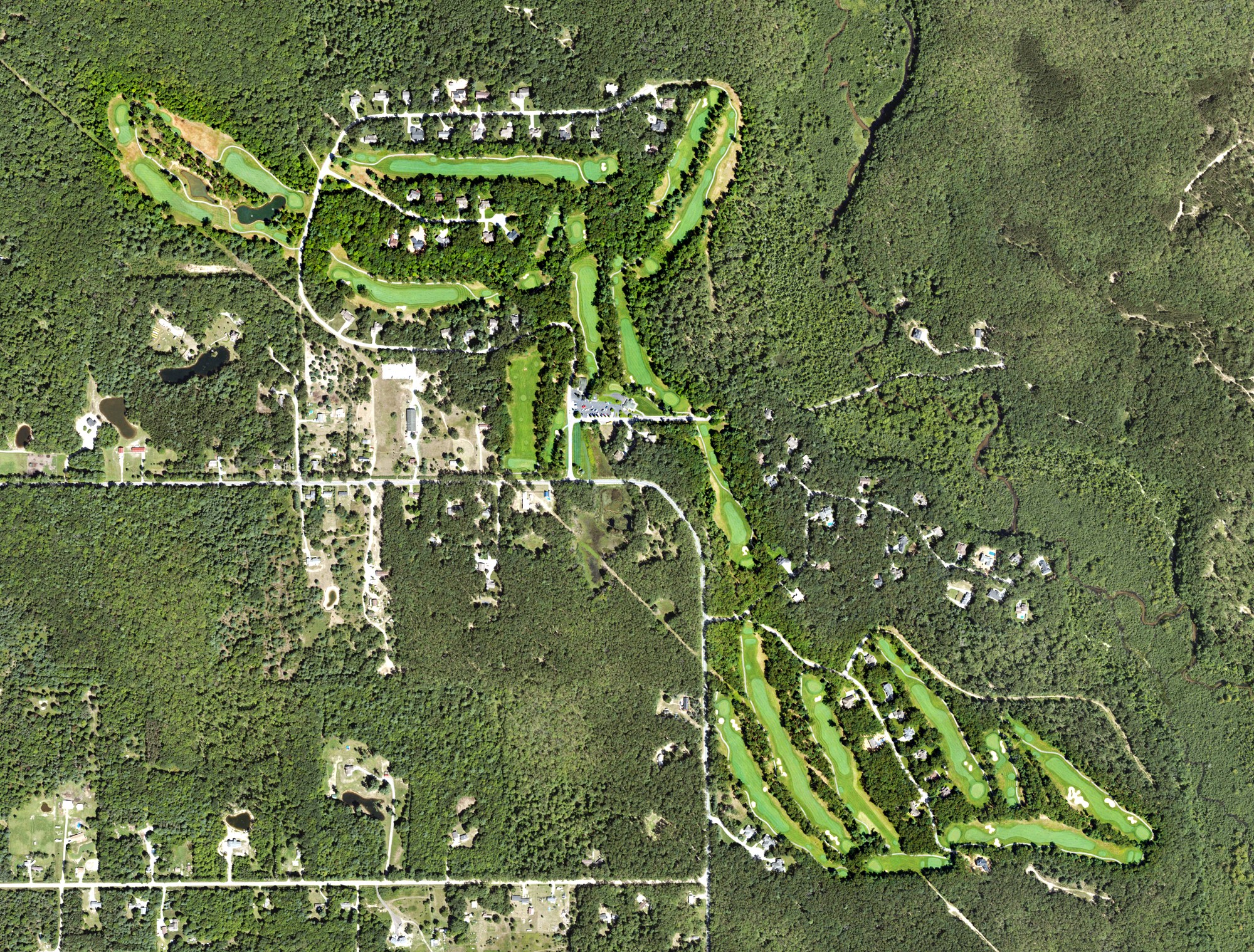 Aerial view of Stonegate Golf Club, MI