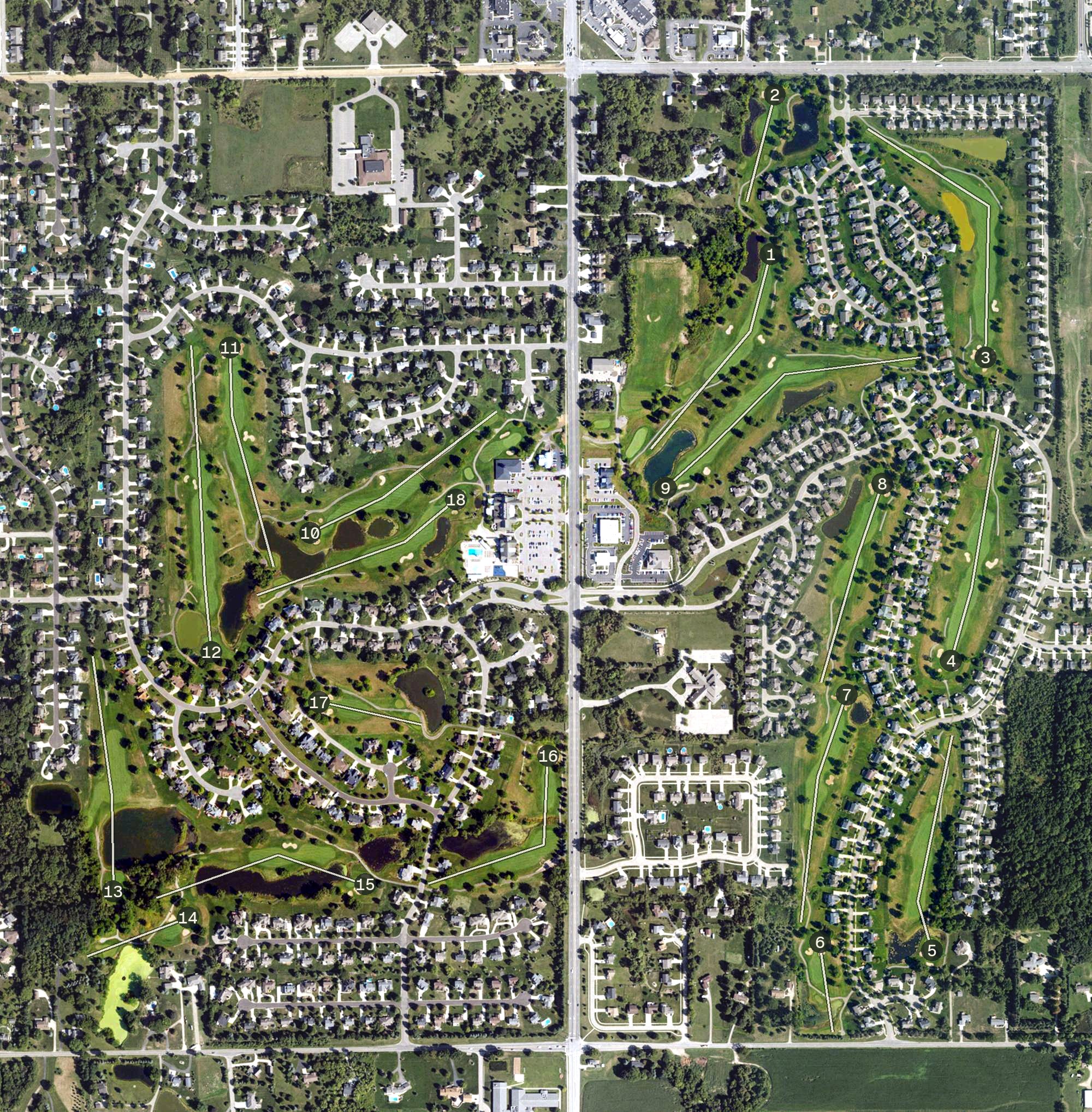 Aerial view of Stonewater Country Club, MI