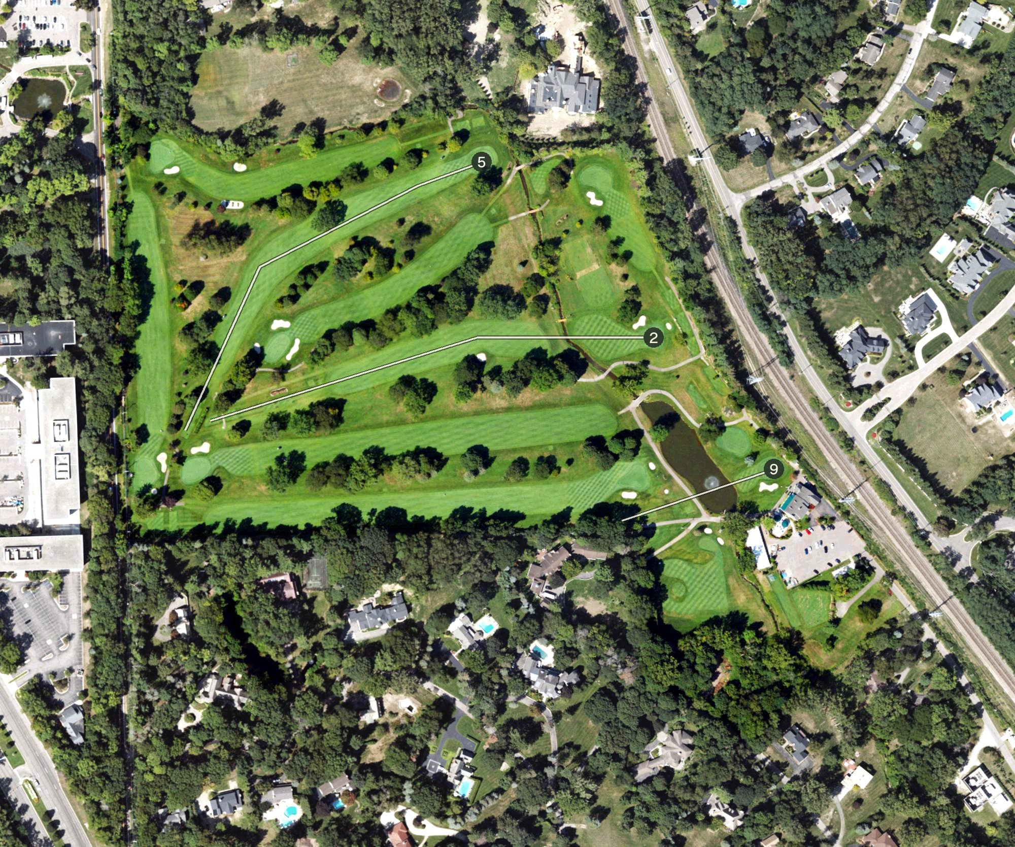 Aerial view of Stonycroft Hills Club, MI