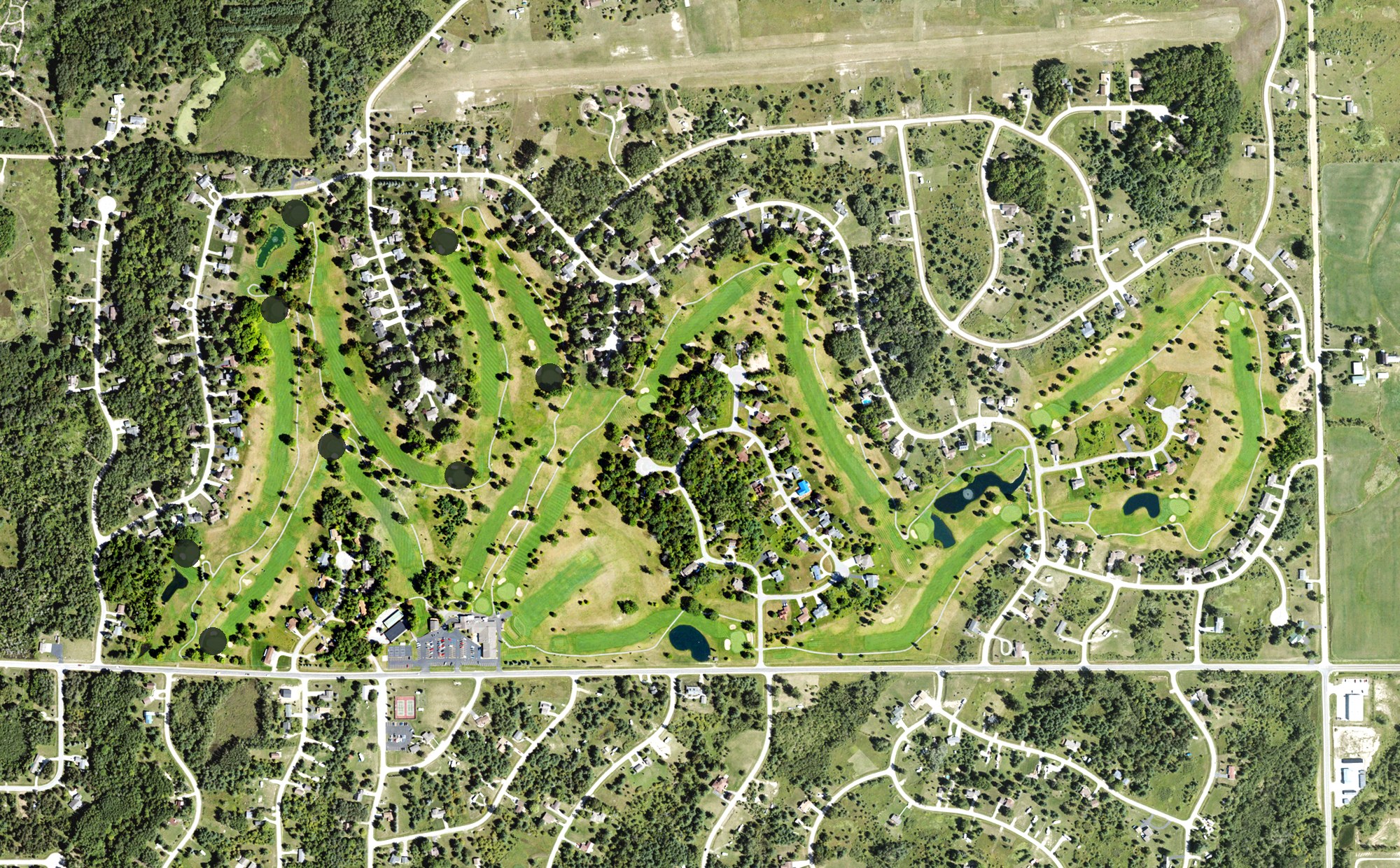 Aerial view of Sugar Springs Golf Club, MI
