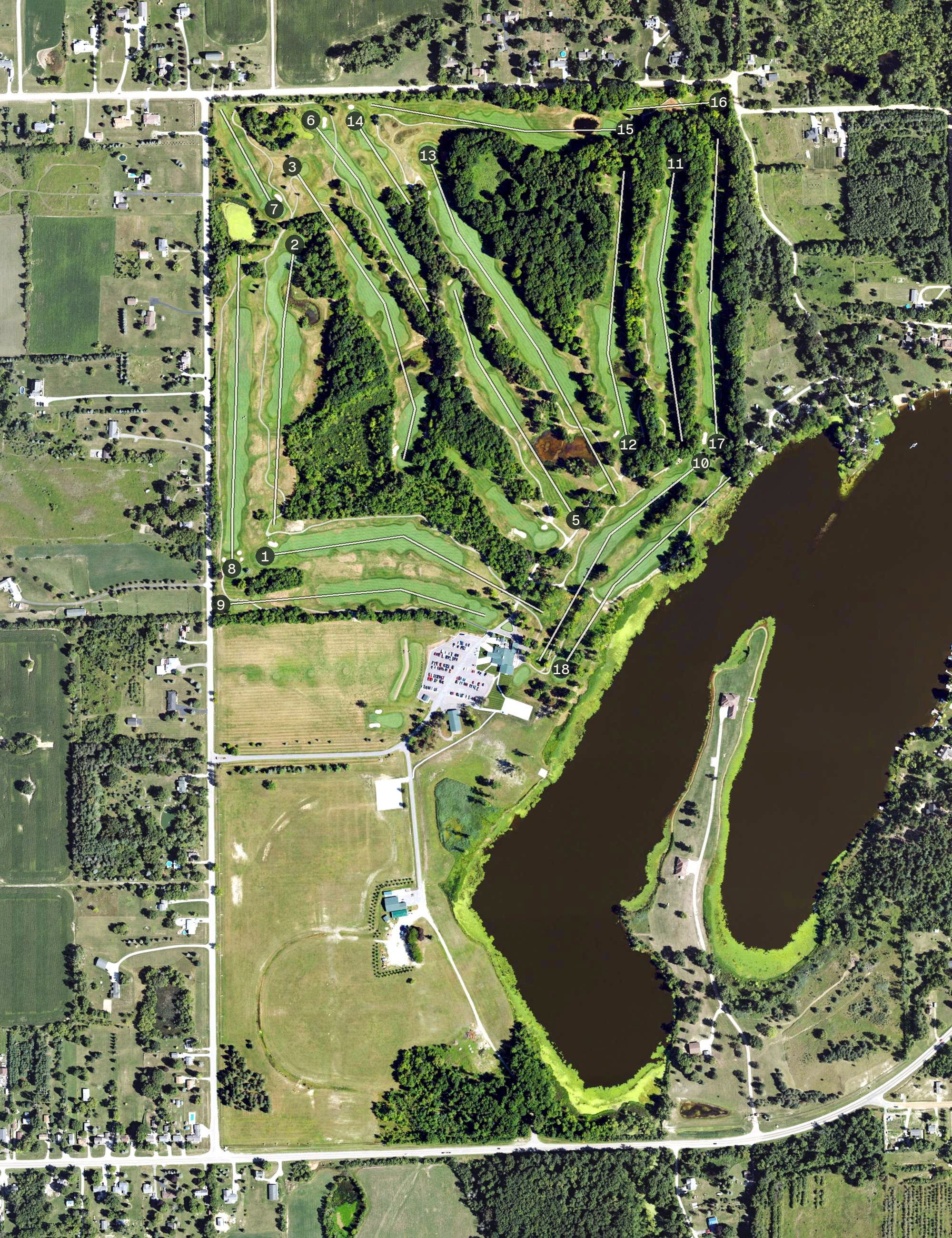 Aerial view of Sugarbush Golf Club, MI