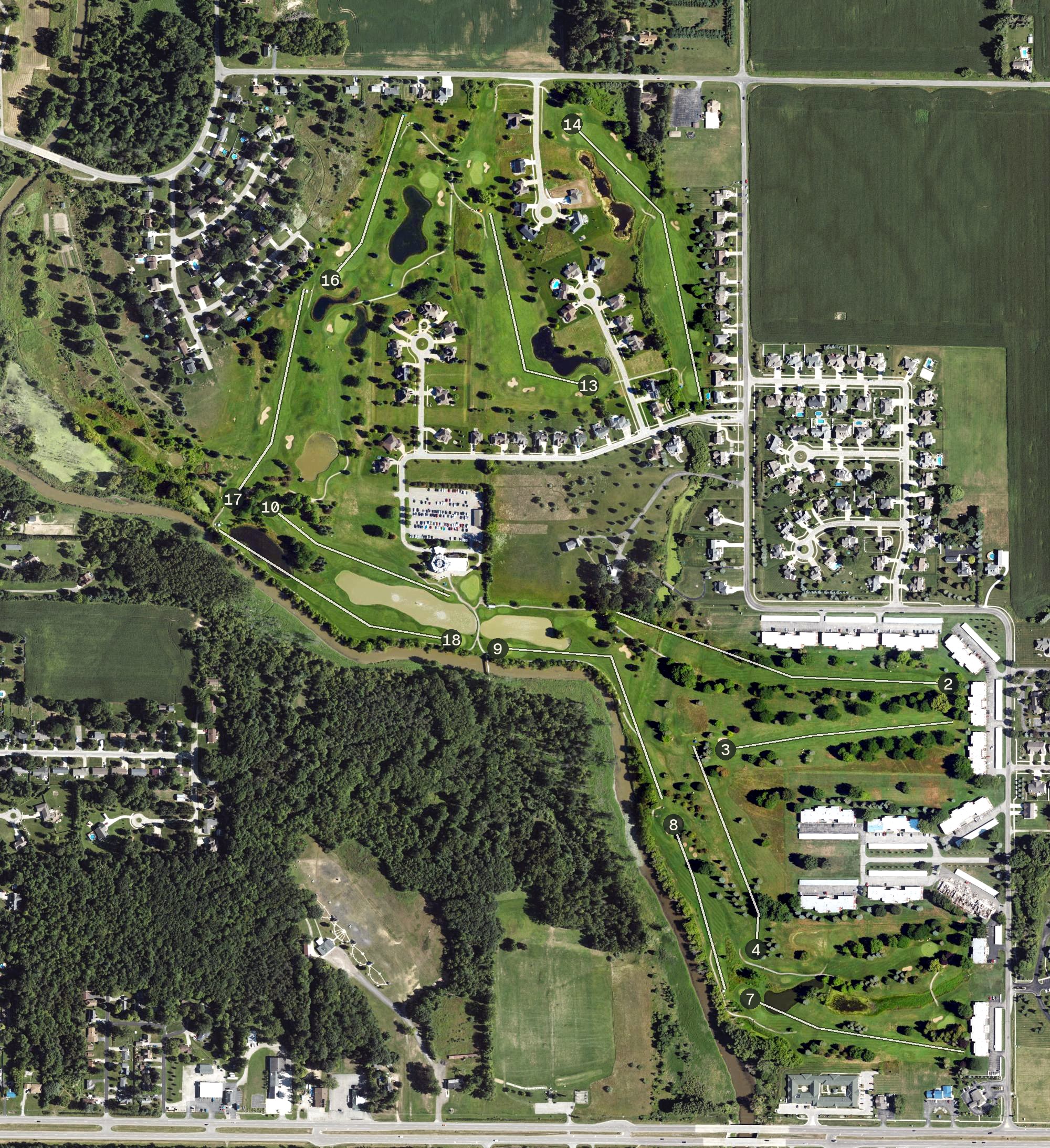 Aerial view of Swan Valley Golf Course, MI
