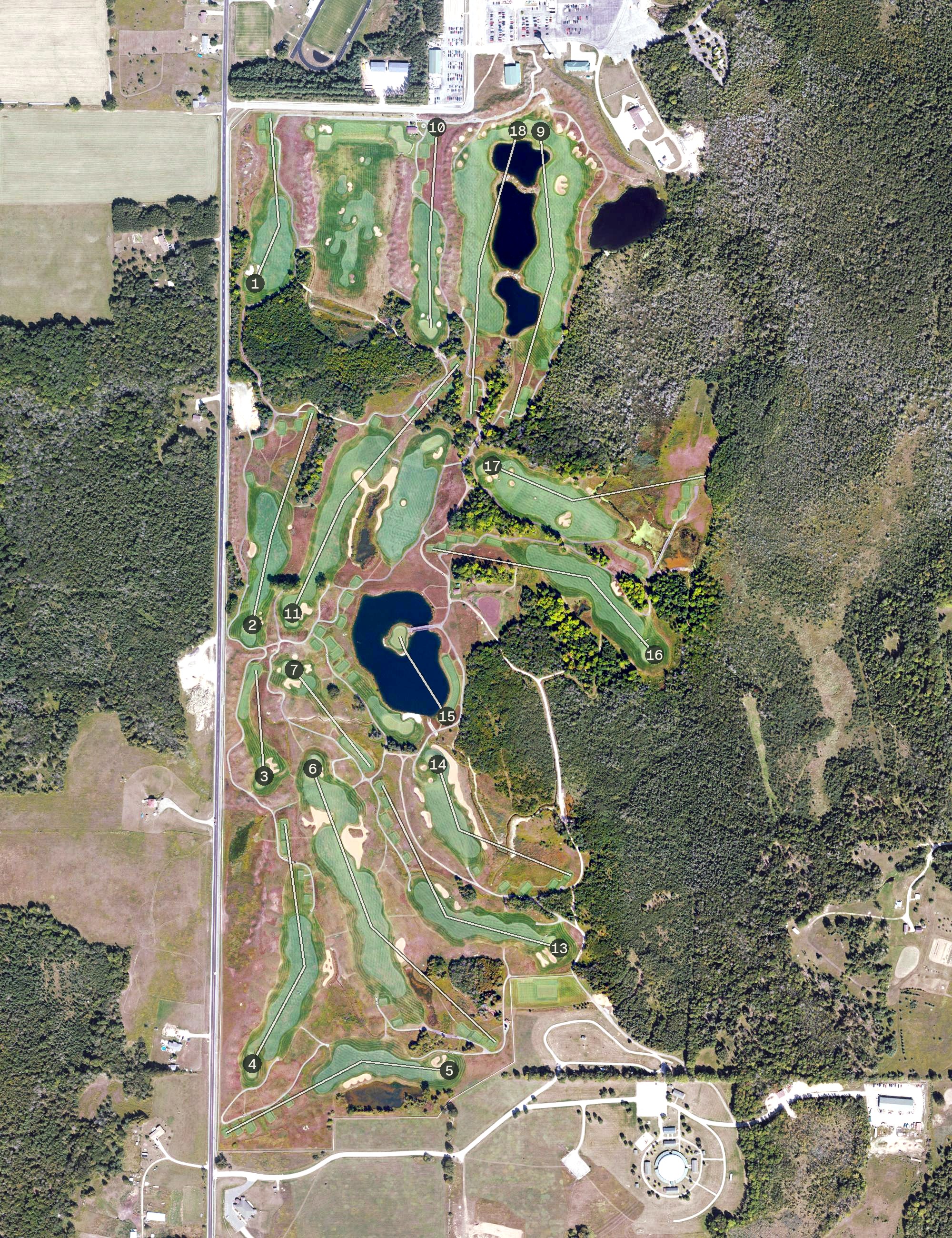 Aerial view of Sweetgrass Golf Club, MI