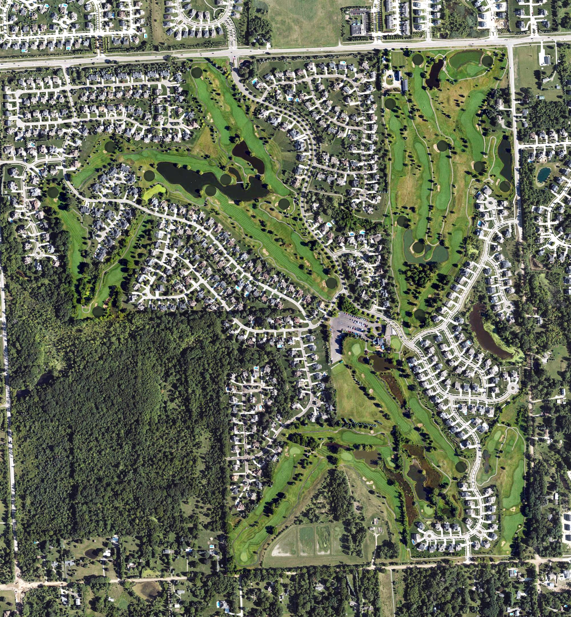 Aerial view of Tanglewood Golf Club, MI