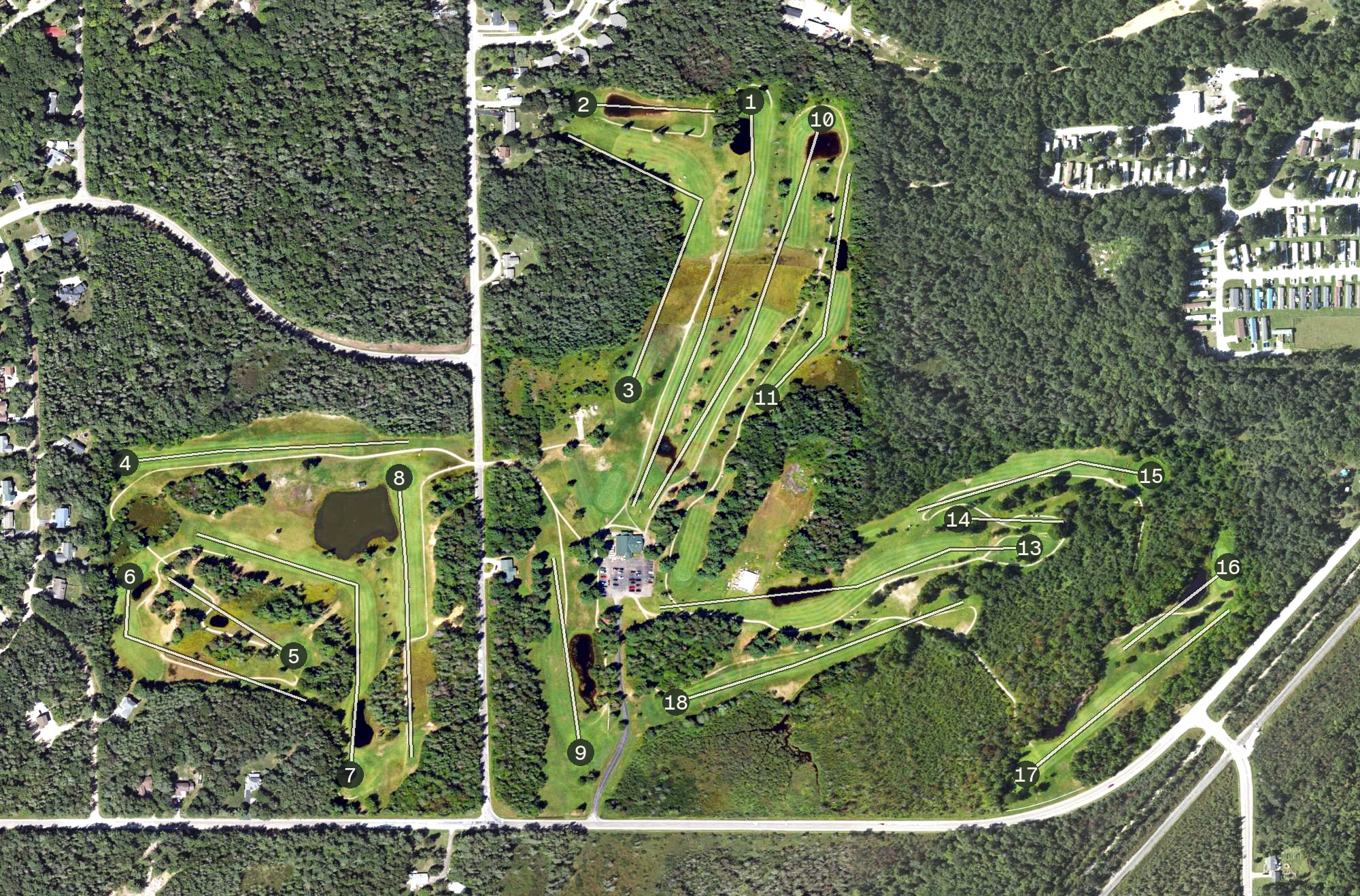 Aerial view of Tanglewood Marsh Golf Course, MI
