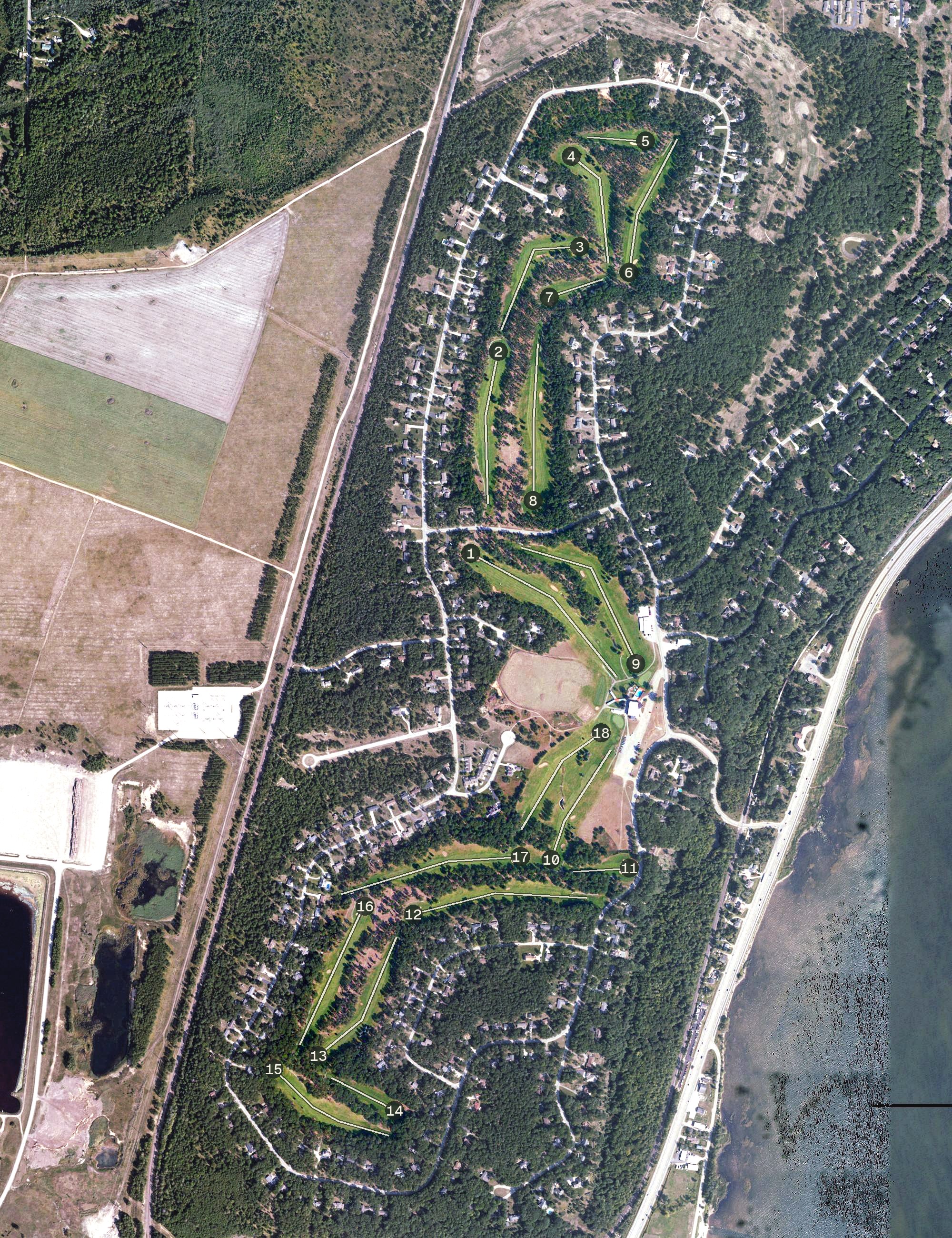 Aerial view of Terrace Bluff Golf Course, MI