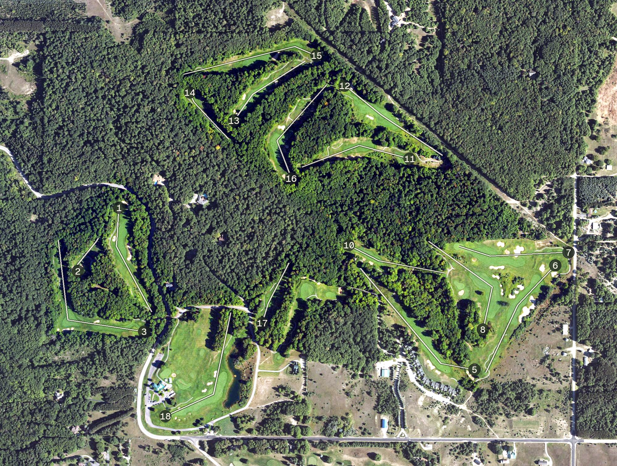 Aerial view of The Chief Golf Course, MI