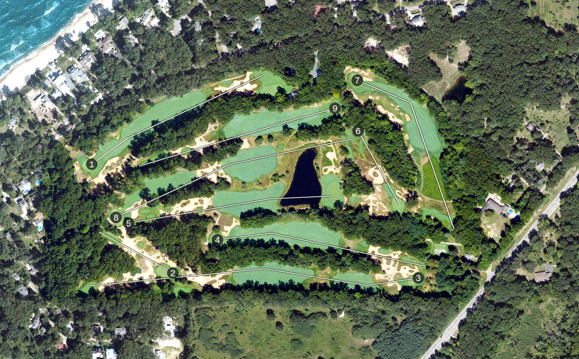 Aerial view of The Dunes Club, MI