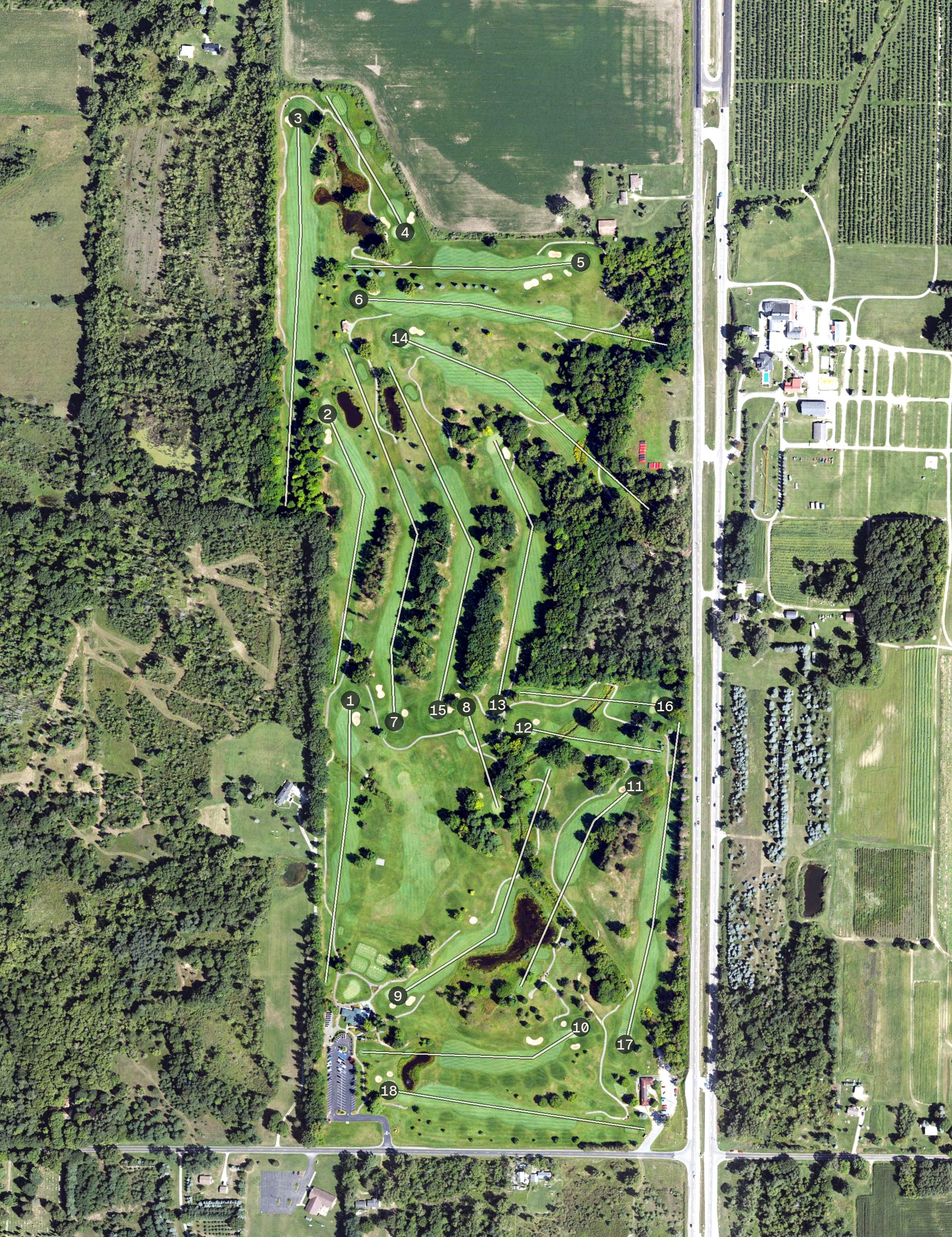 Aerial view of The Emerald Golf Course, MI